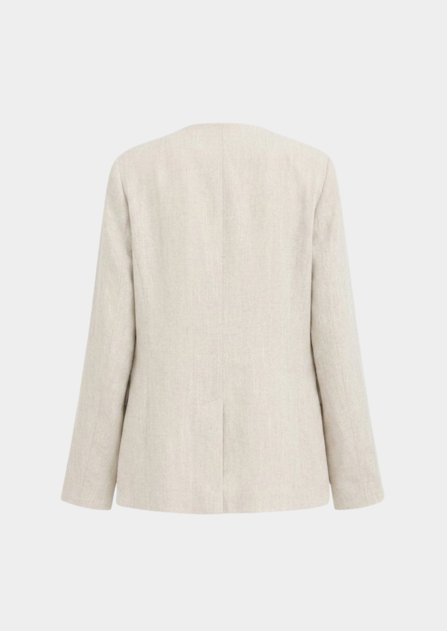 Women’s Collarless Blazer with Single-Button Closure