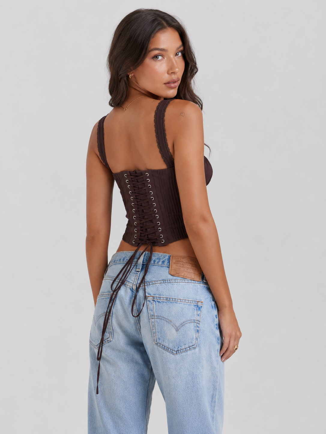 Women’s Corset Top with Lace-Up Back