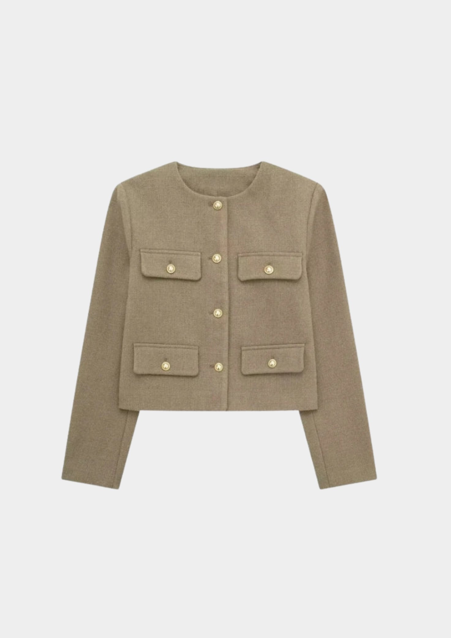 Women’s Cropped Blazer with Front Pockets and Button Detail