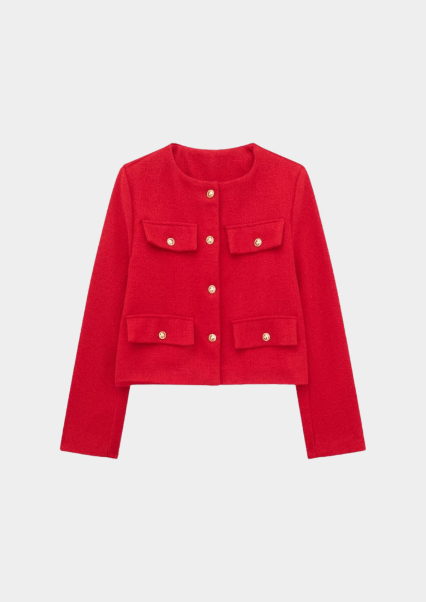 Women’s Cropped Blazer with Front Pockets and Button Detail