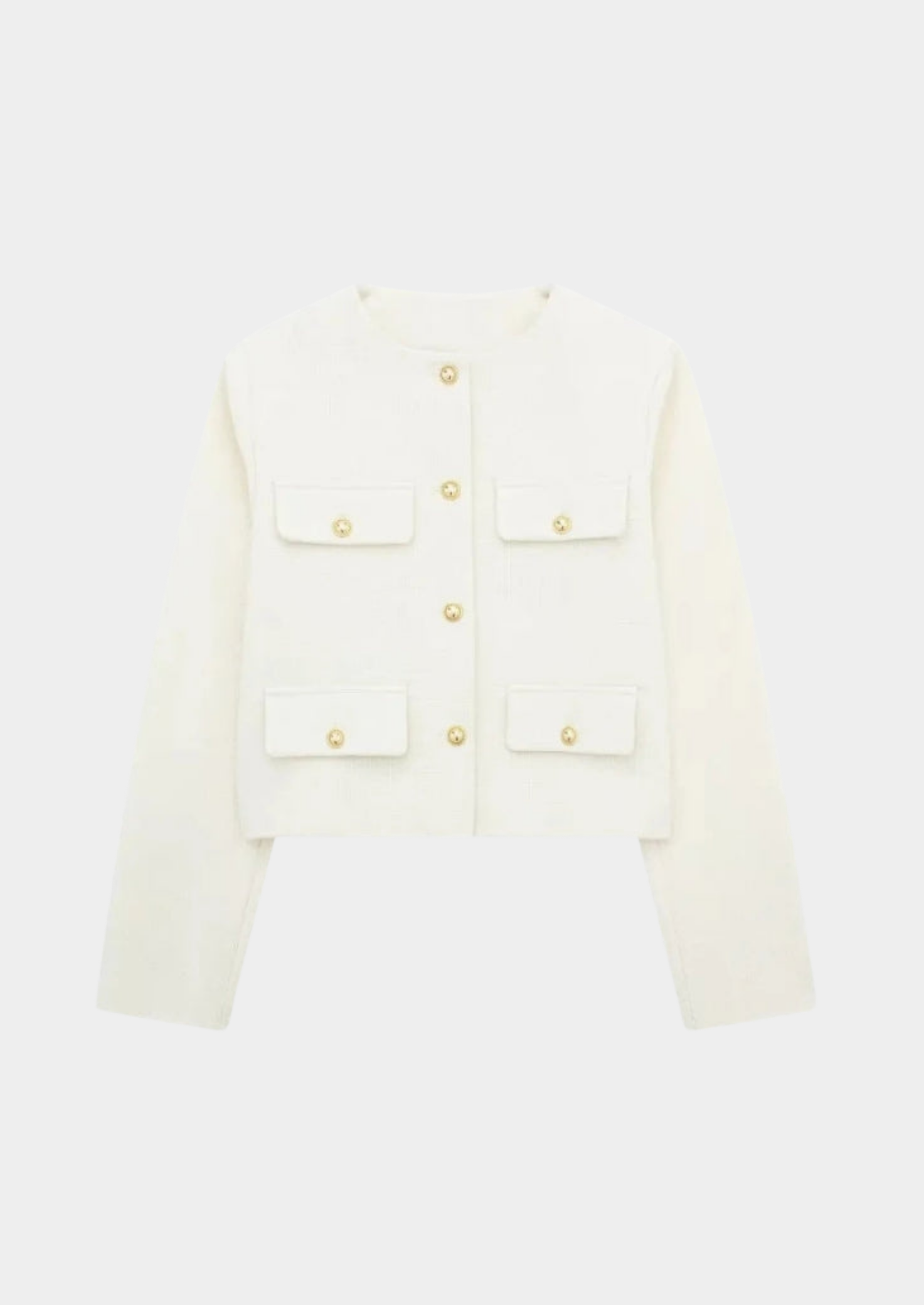 Women’s Cropped Blazer with Front Pockets and Button Detail