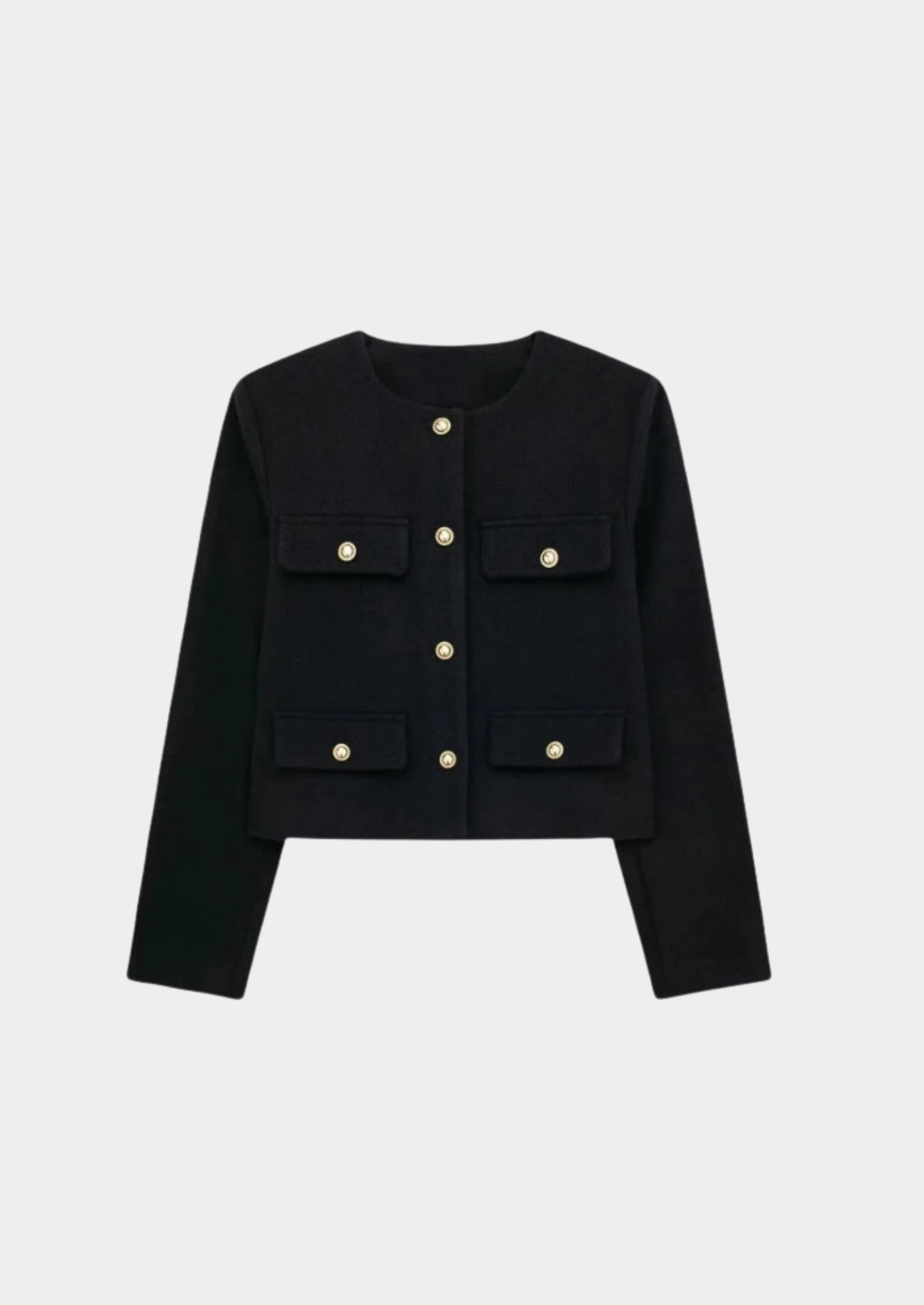 Women’s Cropped Blazer with Front Pockets and Button Detail