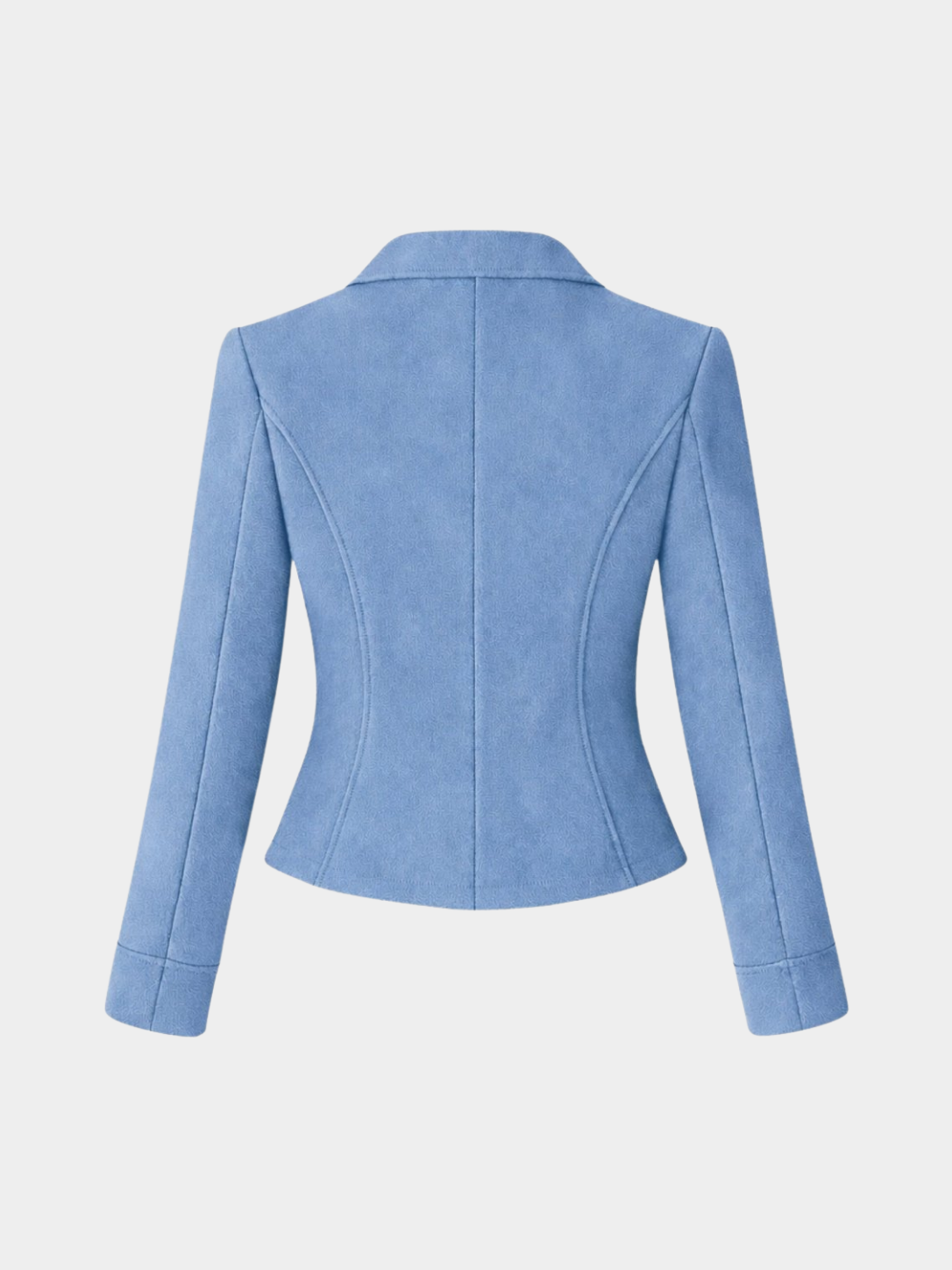 Women’s Cropped Blazer with Lapel Collar and Long Sleeves