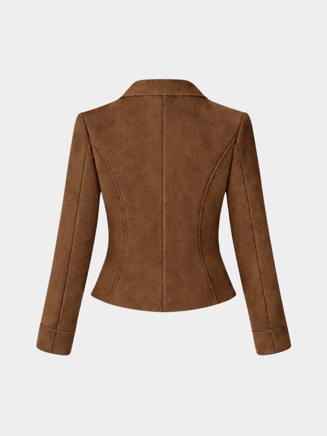Women’s Cropped Blazer with Lapel Collar and Long Sleeves
