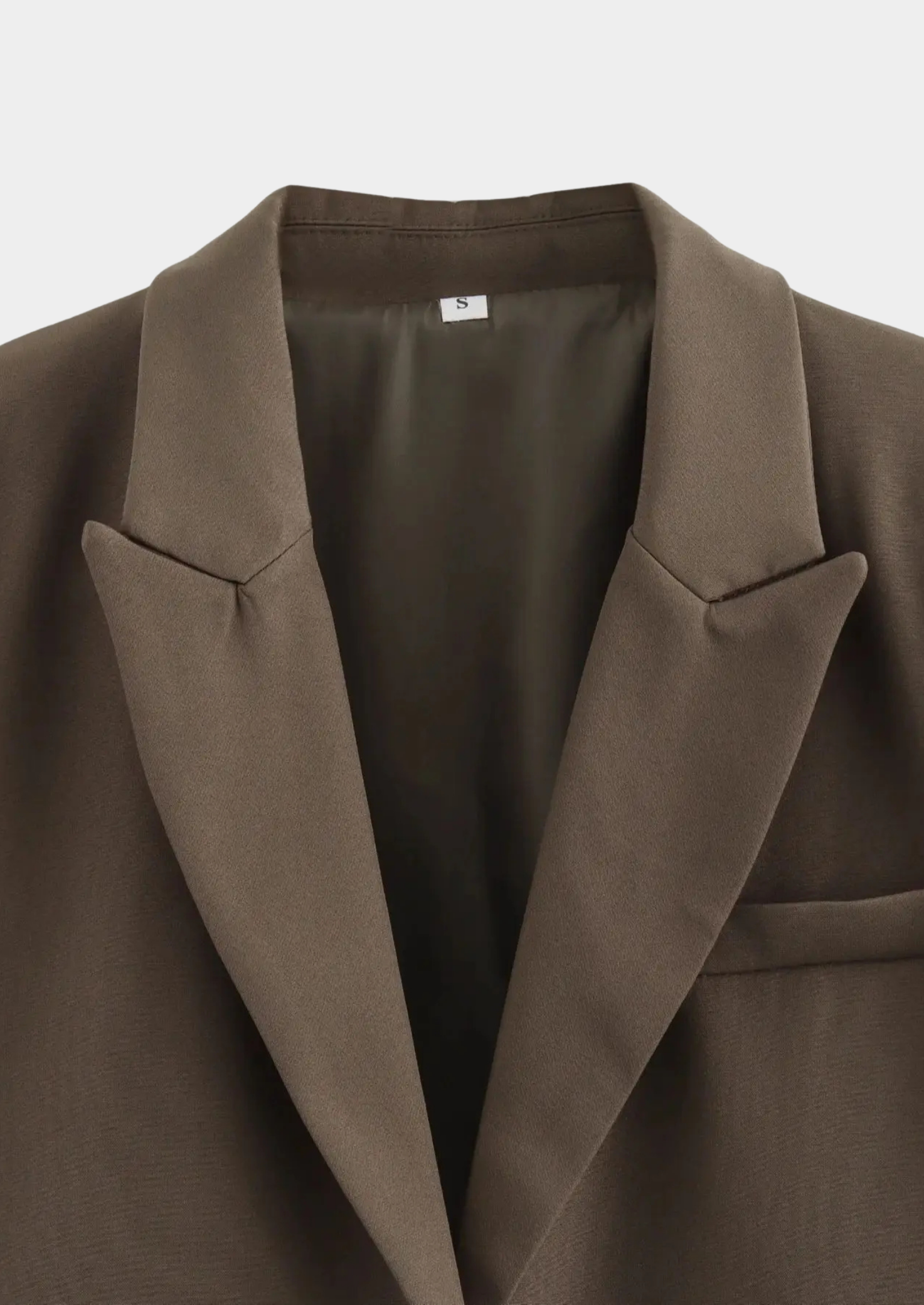 Women’s Cropped Blazer with Notched Lapel and Long Sleeves