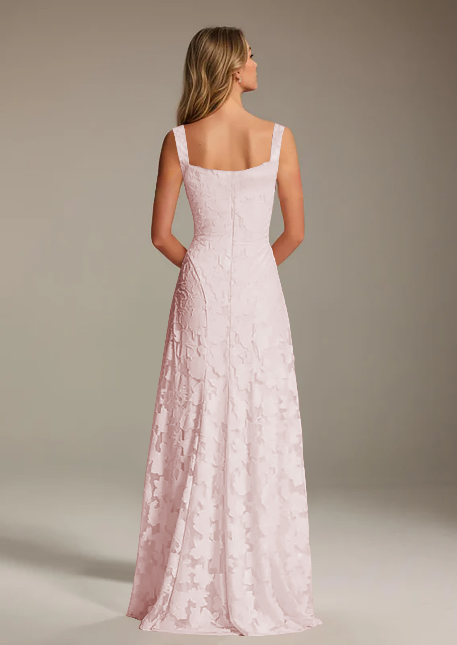 Women’s Floral Lace Maxi Dress with Square Neck