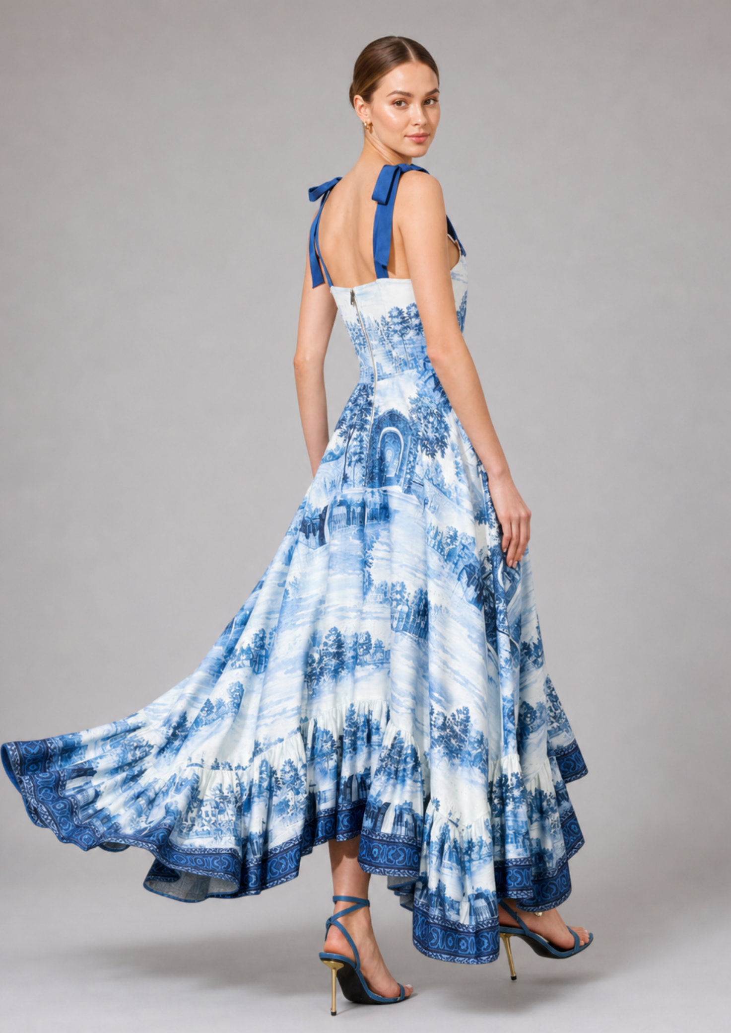 Women’s Floral Maxi Dress with Shoulder Straps
