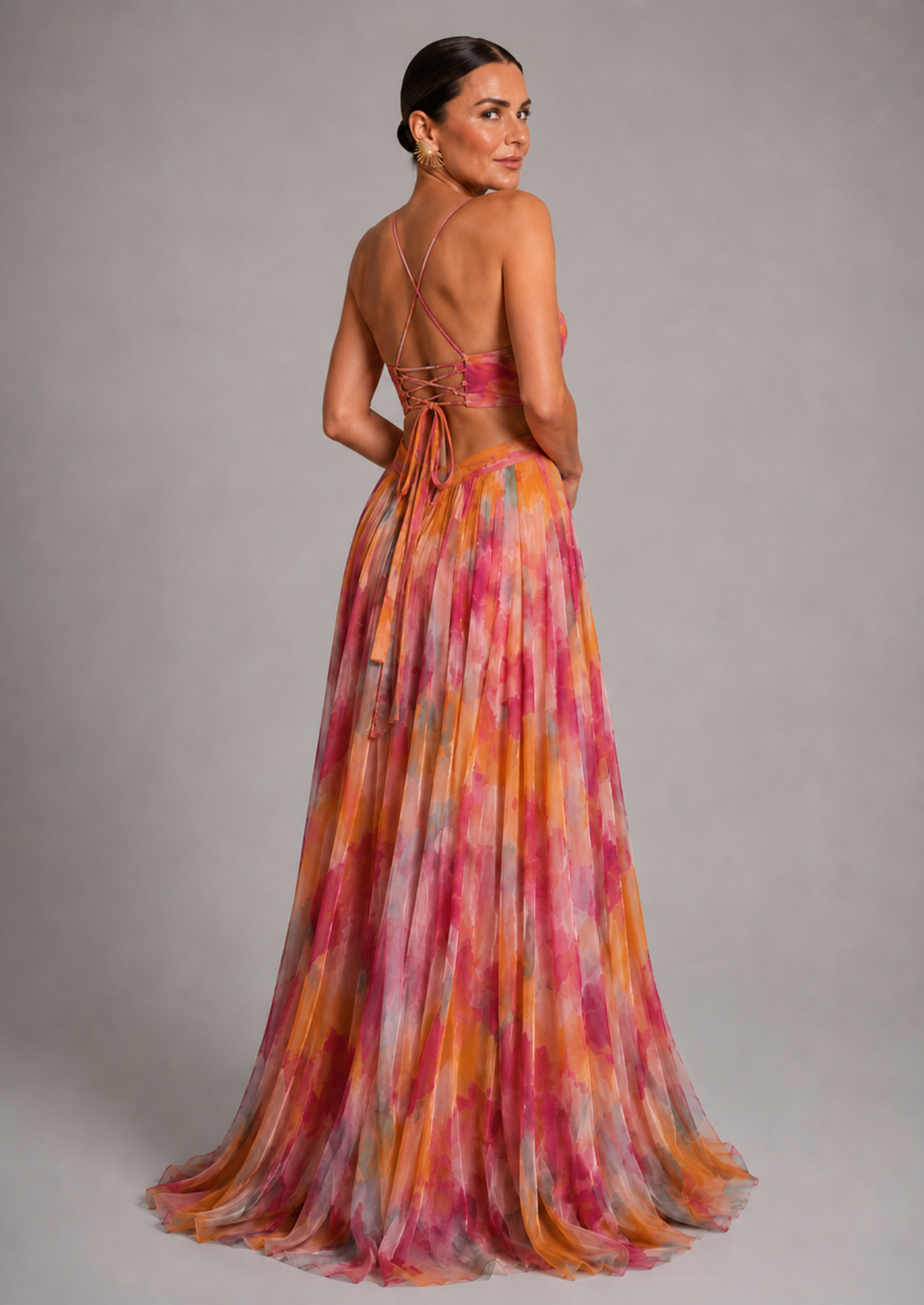 Women’s Floral Maxi Dress with Spaghetti Straps