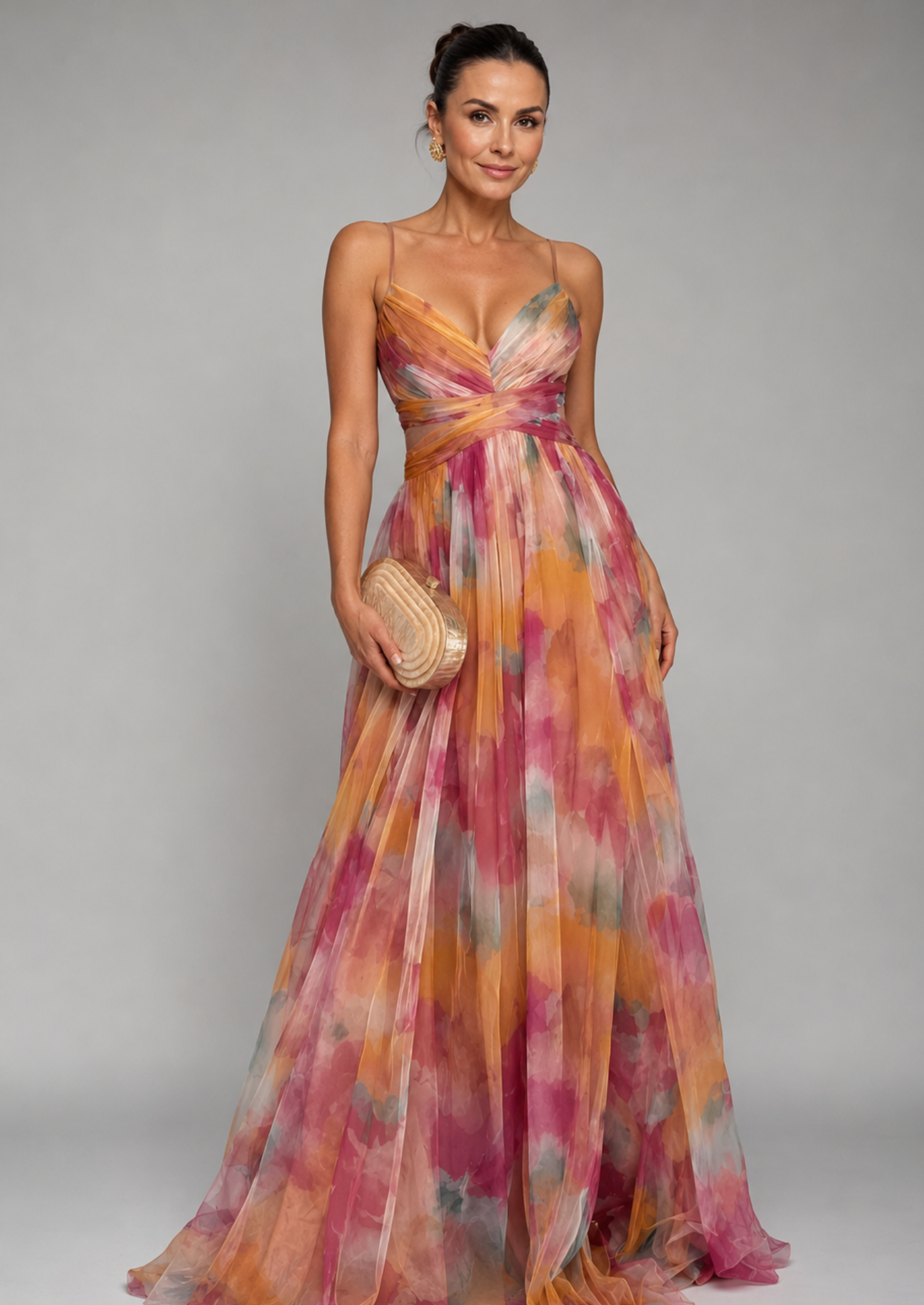 Women’s Floral Maxi Dress with Spaghetti Straps