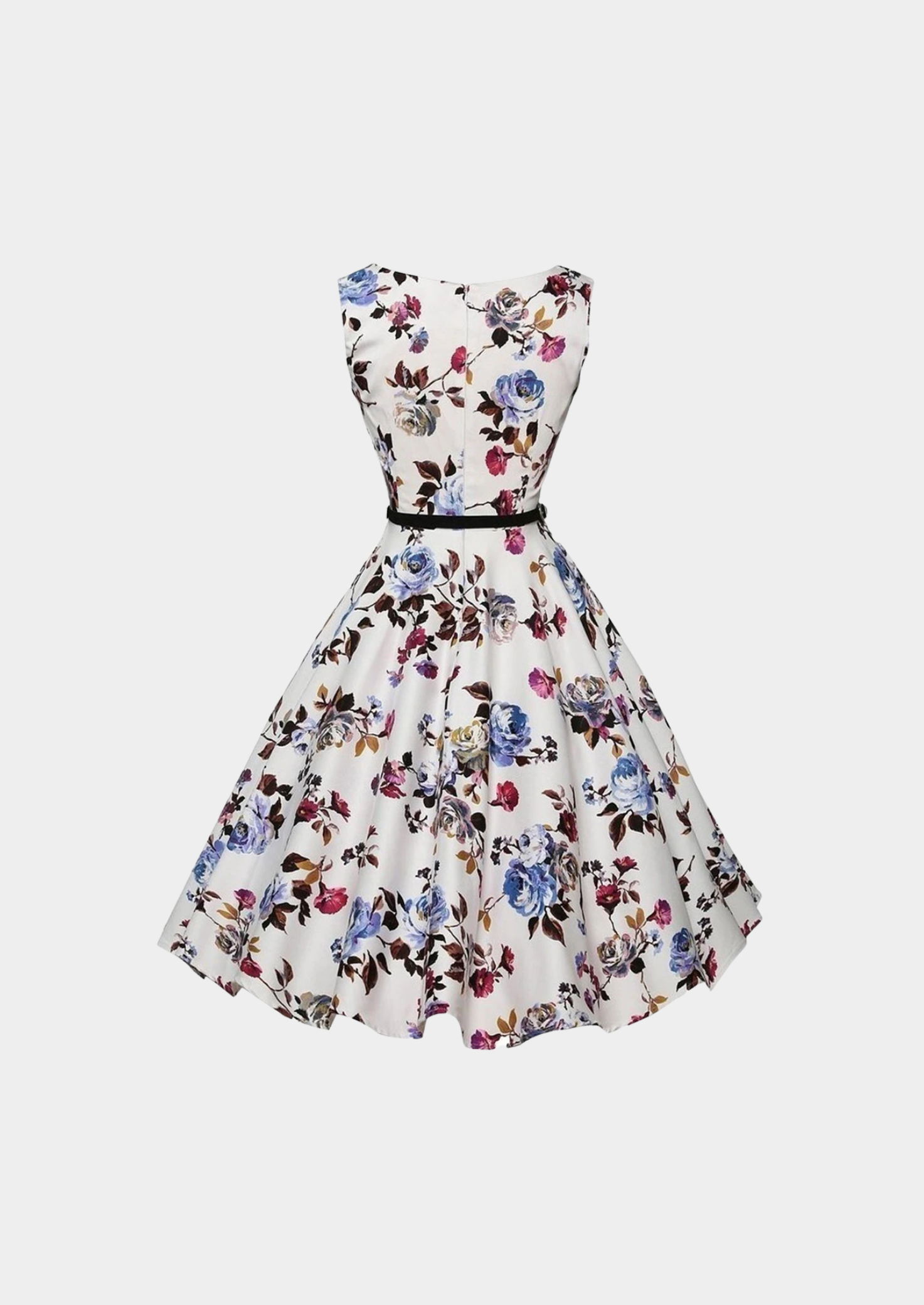 Women’s Floral Mid-Calf Dress with Short Sleeves