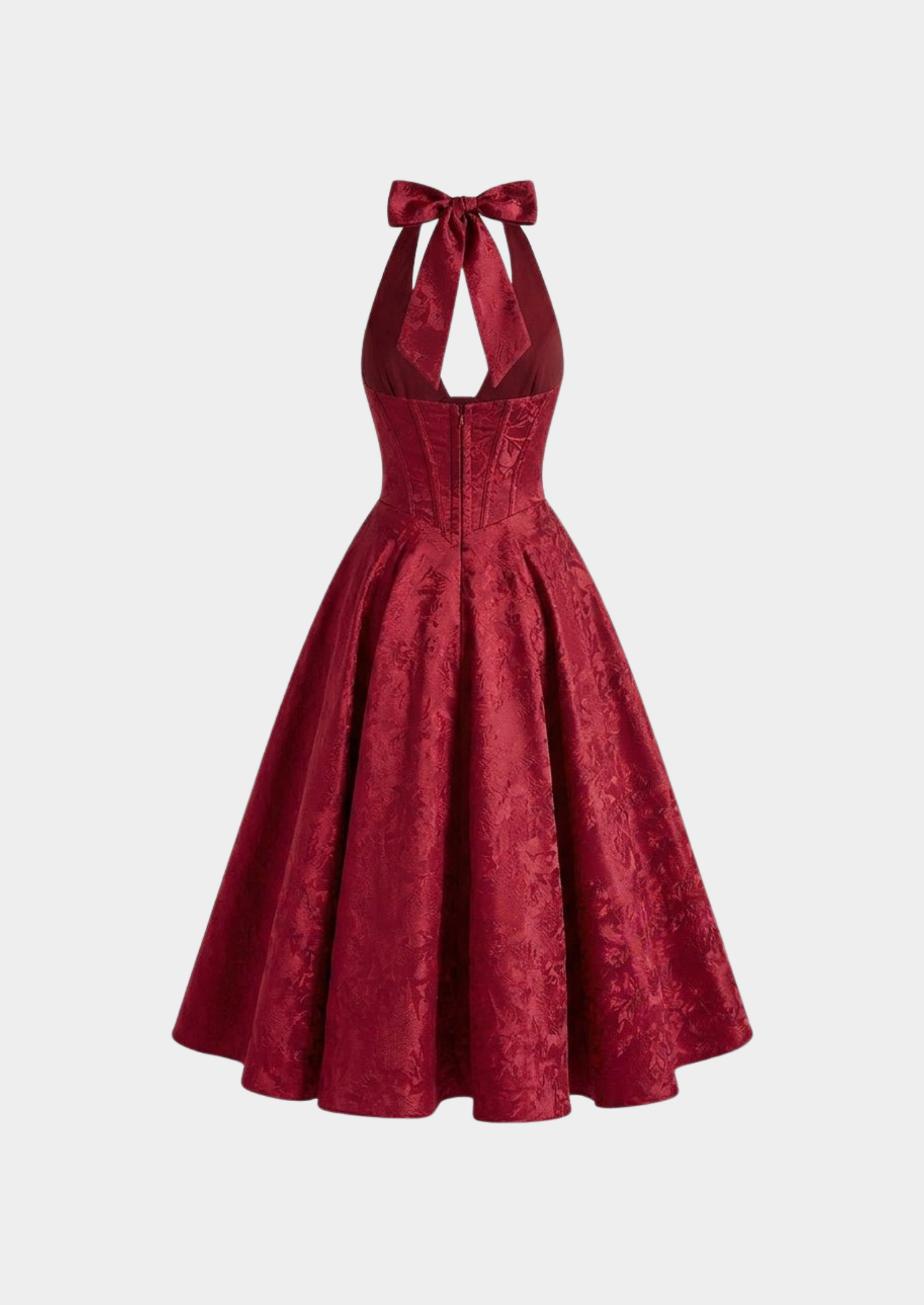 Women’s Halter Midi Dress with Floral Pattern
