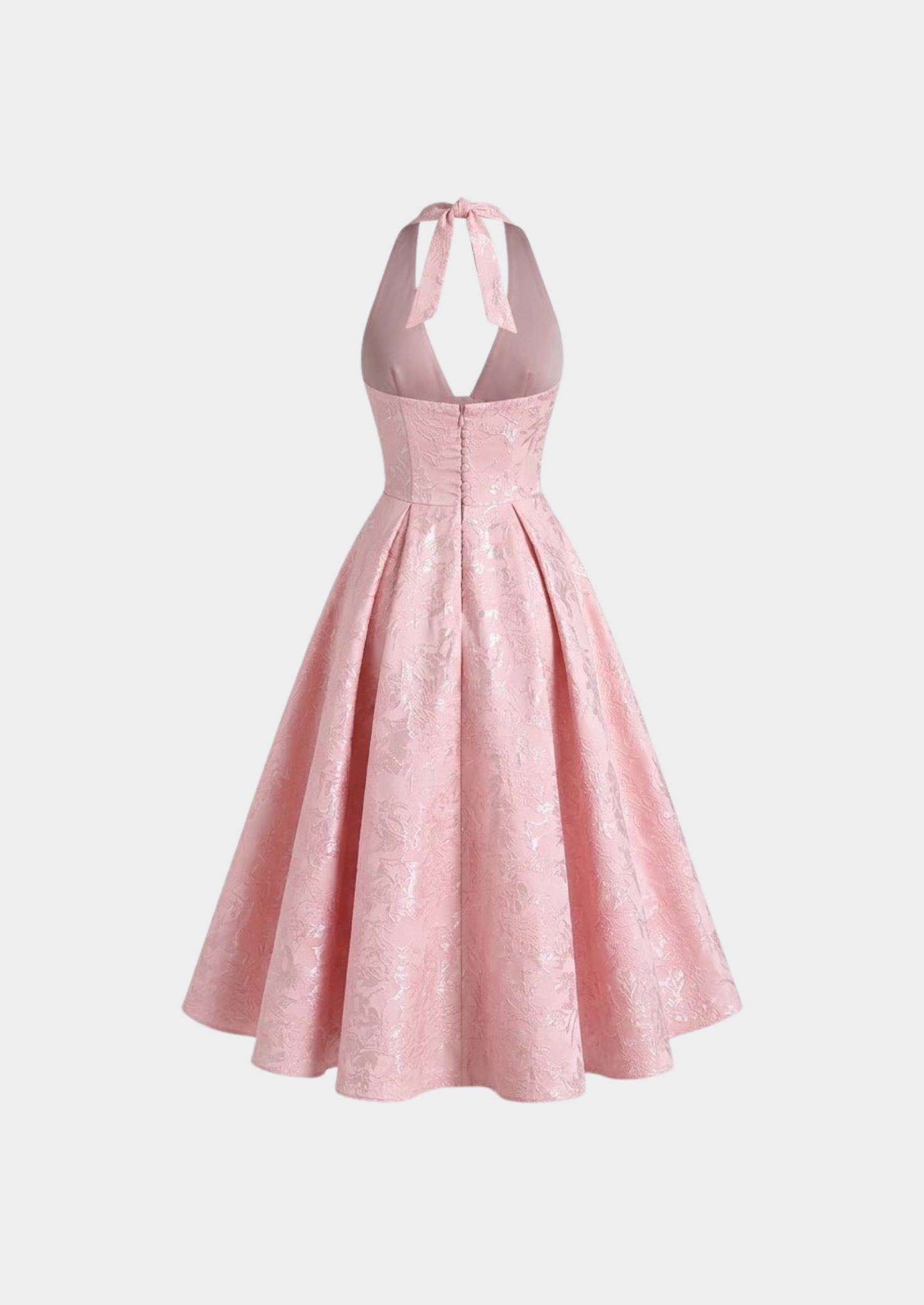 Women’s Halter Midi Dress with Floral Pattern