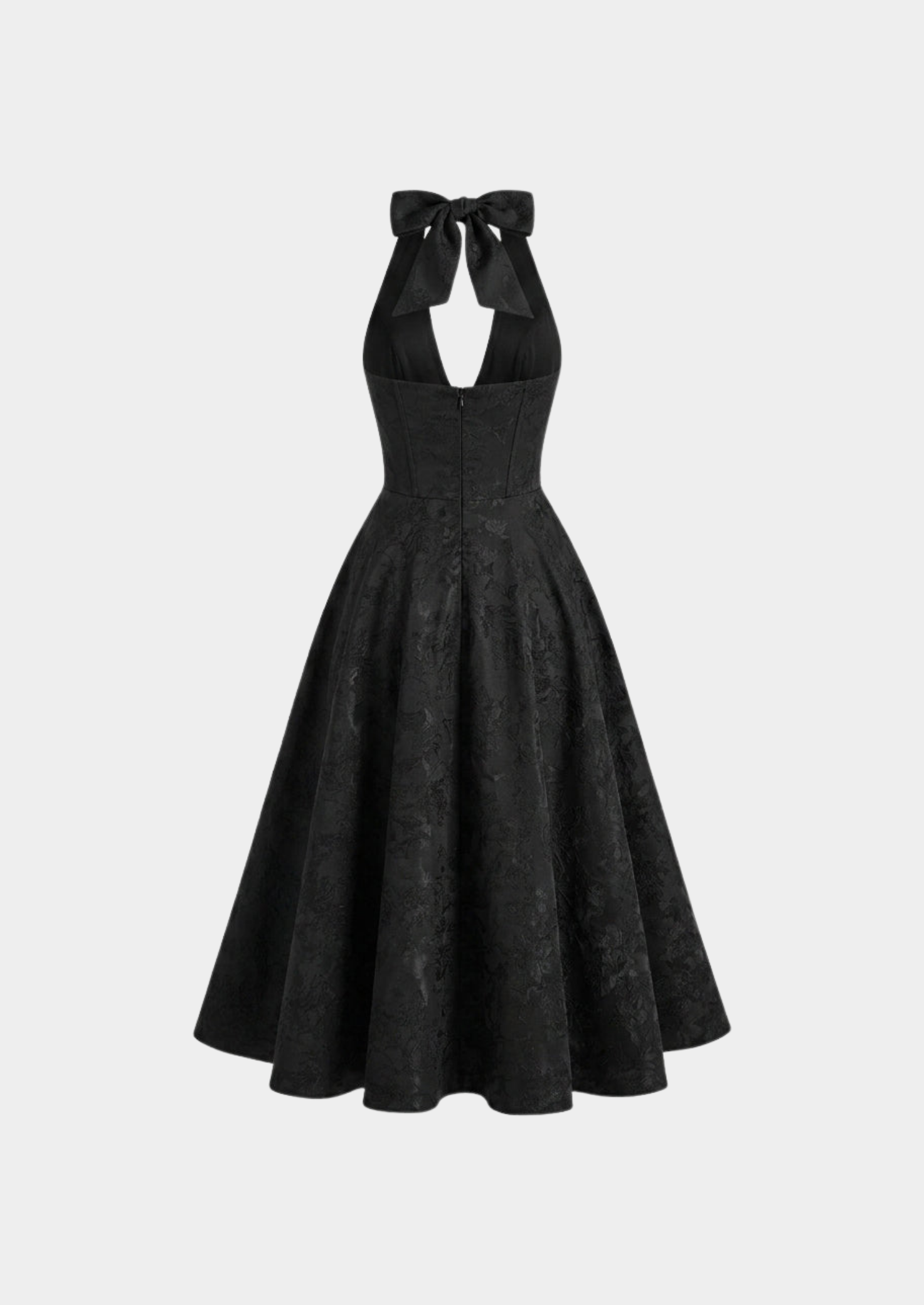 Women’s Halter Midi Dress with Floral Pattern