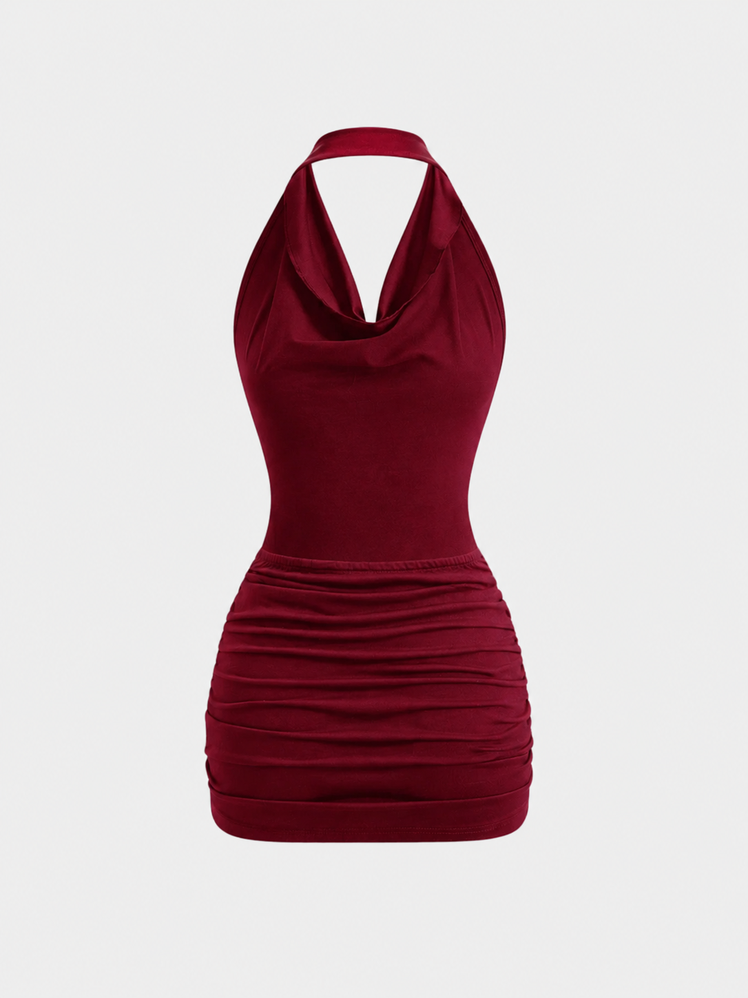Women’s Halter Mini Dress with Open Back and Tie Detail