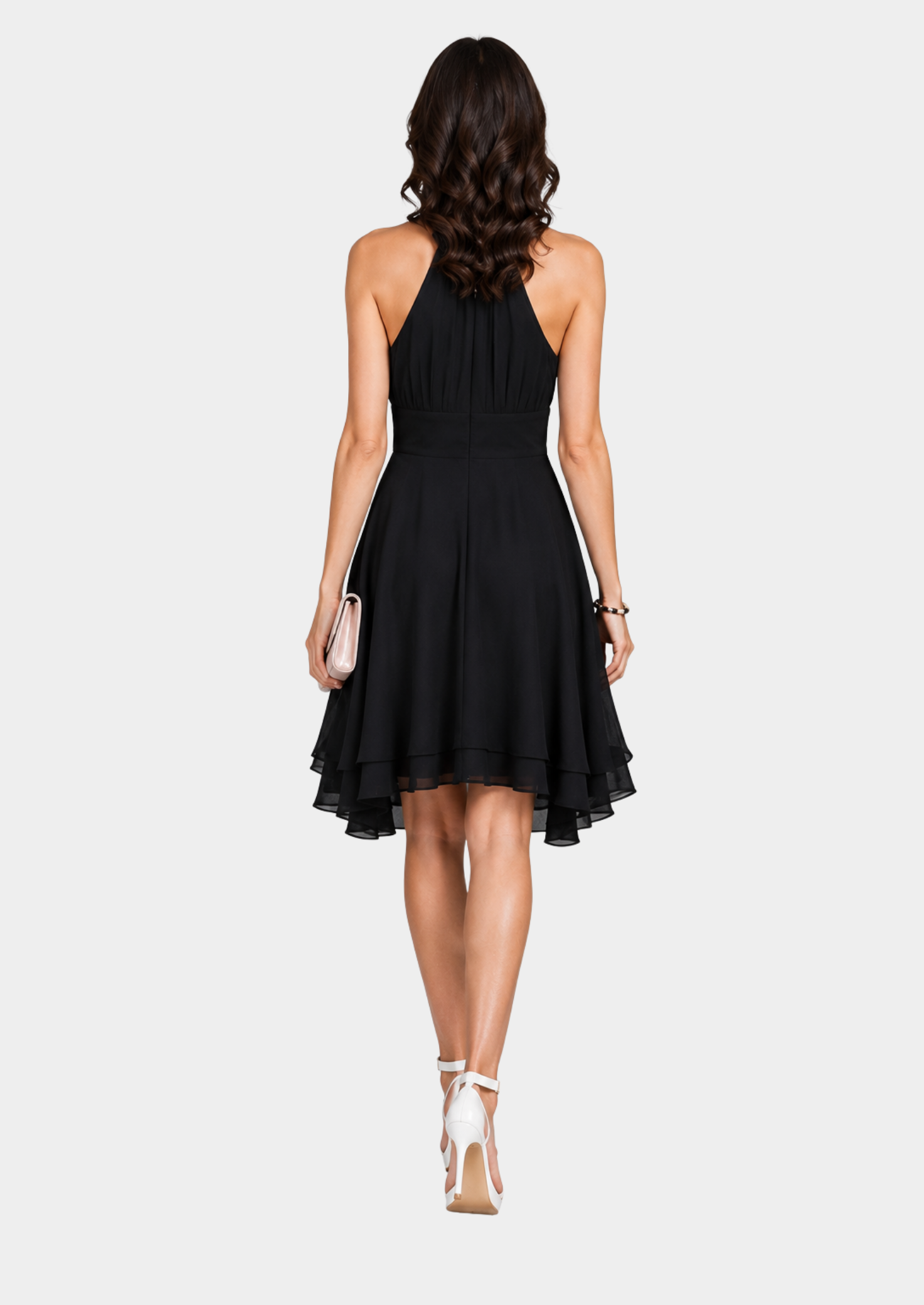 Women’s Halter Neck Layered Midi Dress