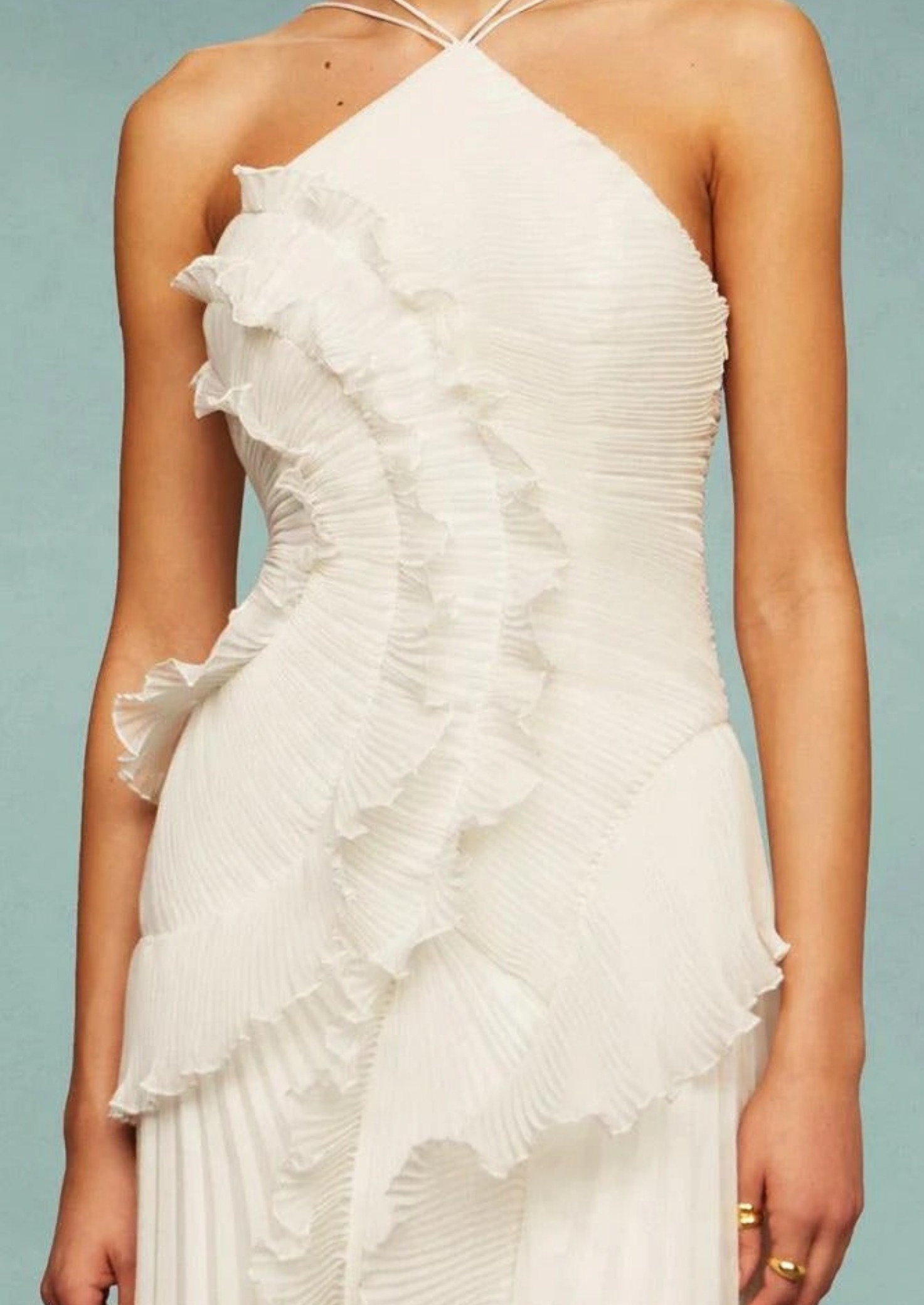 Women’s Halter Neck Maxi Dress with Ruffle Details