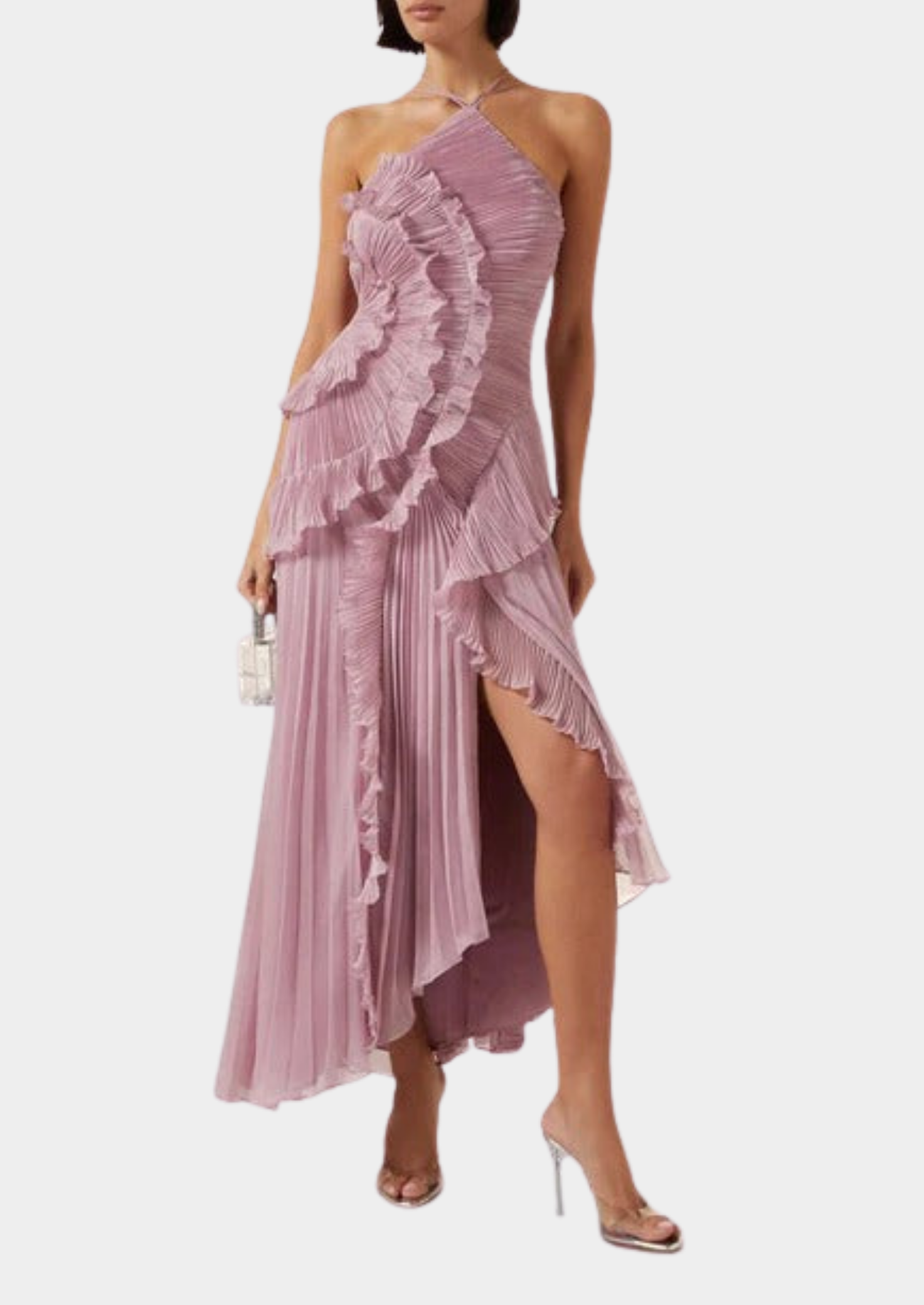 Women’s Halter Neck Maxi Dress with Ruffle Details