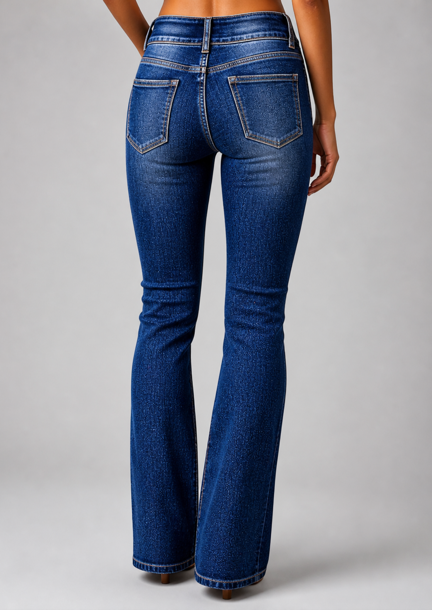 Women’s High-Waisted Flared Jeans with Front Closure