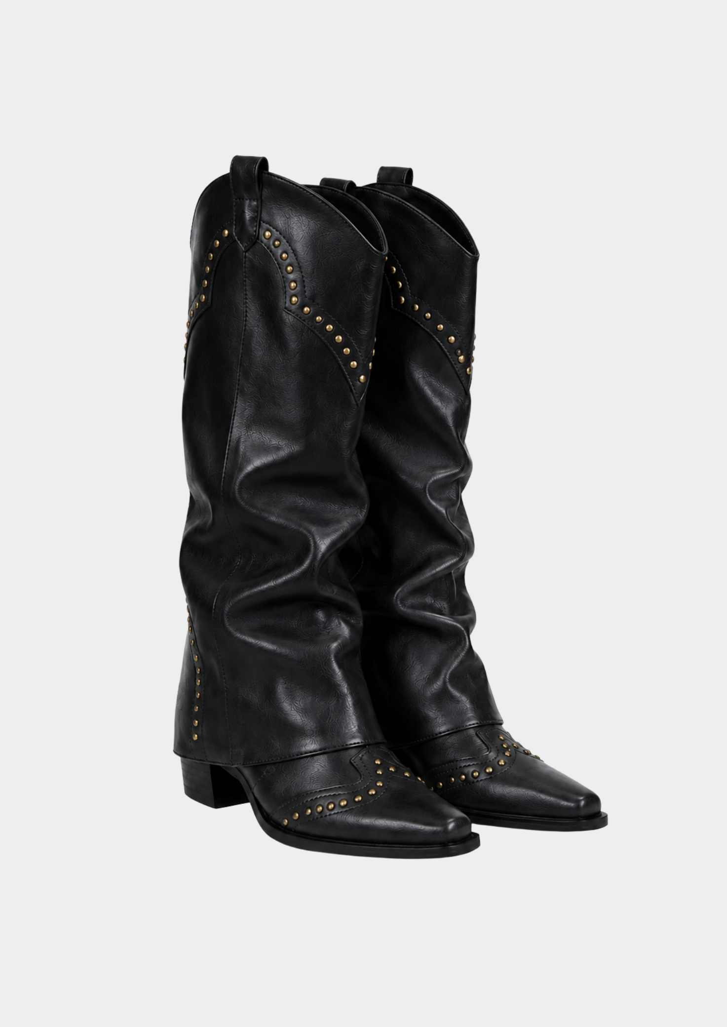 Women’s Knee-High Western Boots with Rivet Details