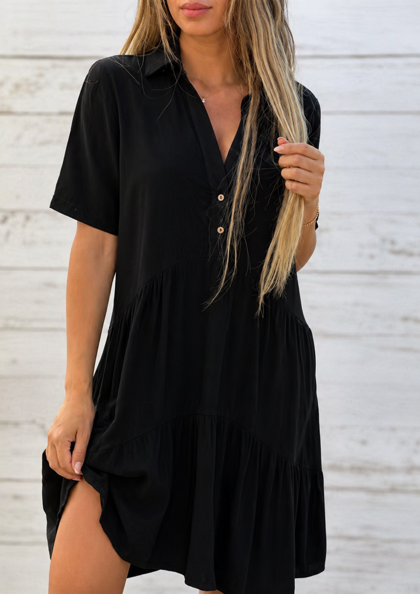 Women’s Knee-Length Button Dress