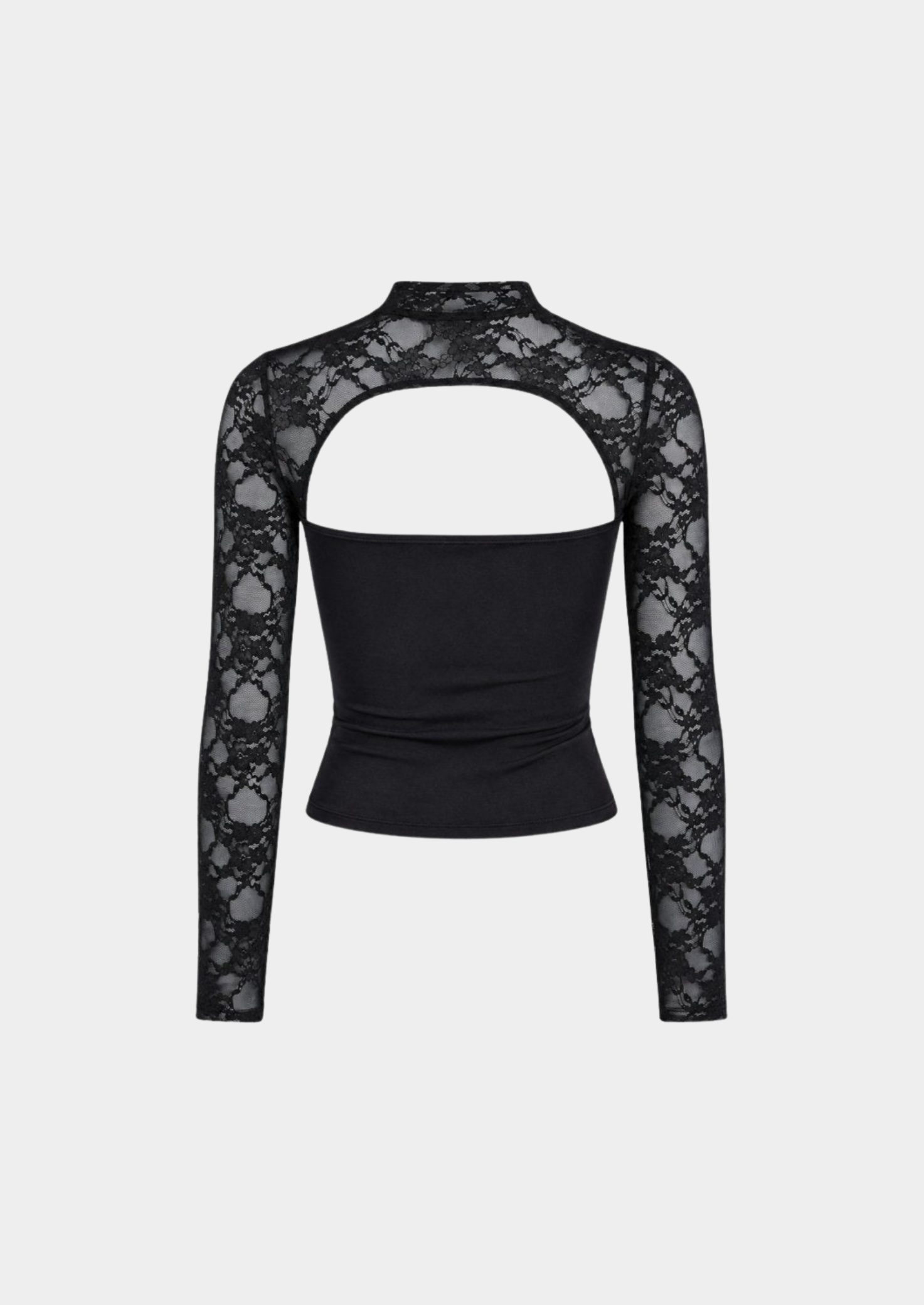 Women’s Lace Cutout Top with Mock Neck