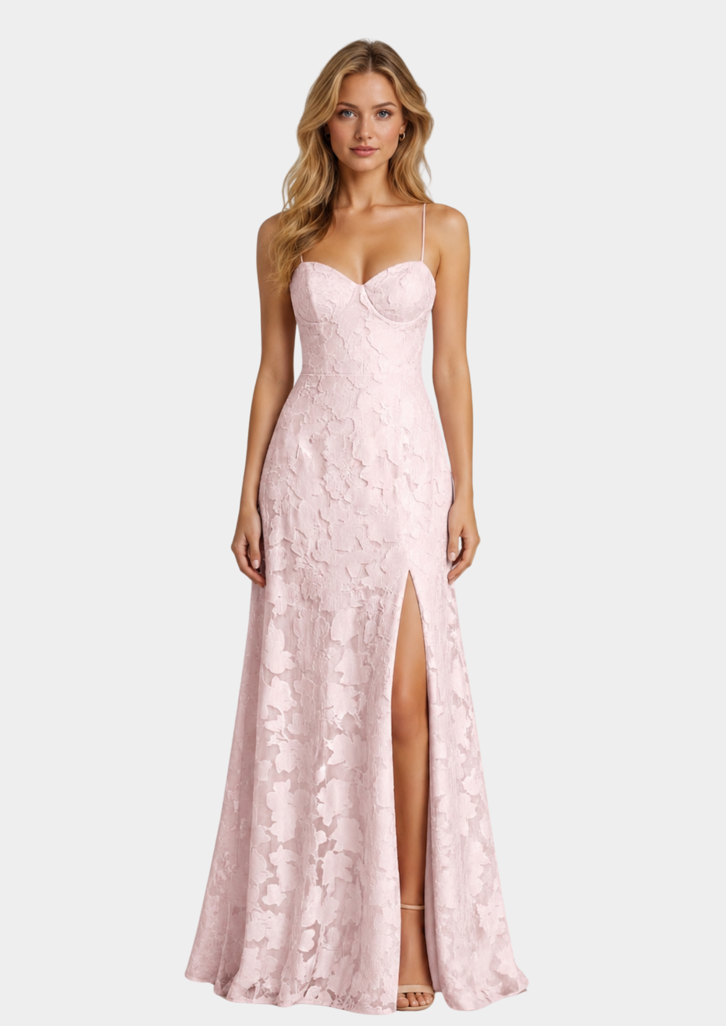 Women’s Lace Maxi Dress with Sweetheart Neckline