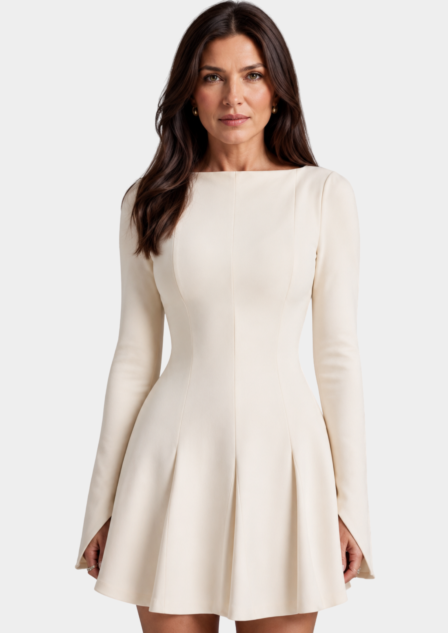 Women’s Long Sleeve Mini Dress with A-Line Skirt