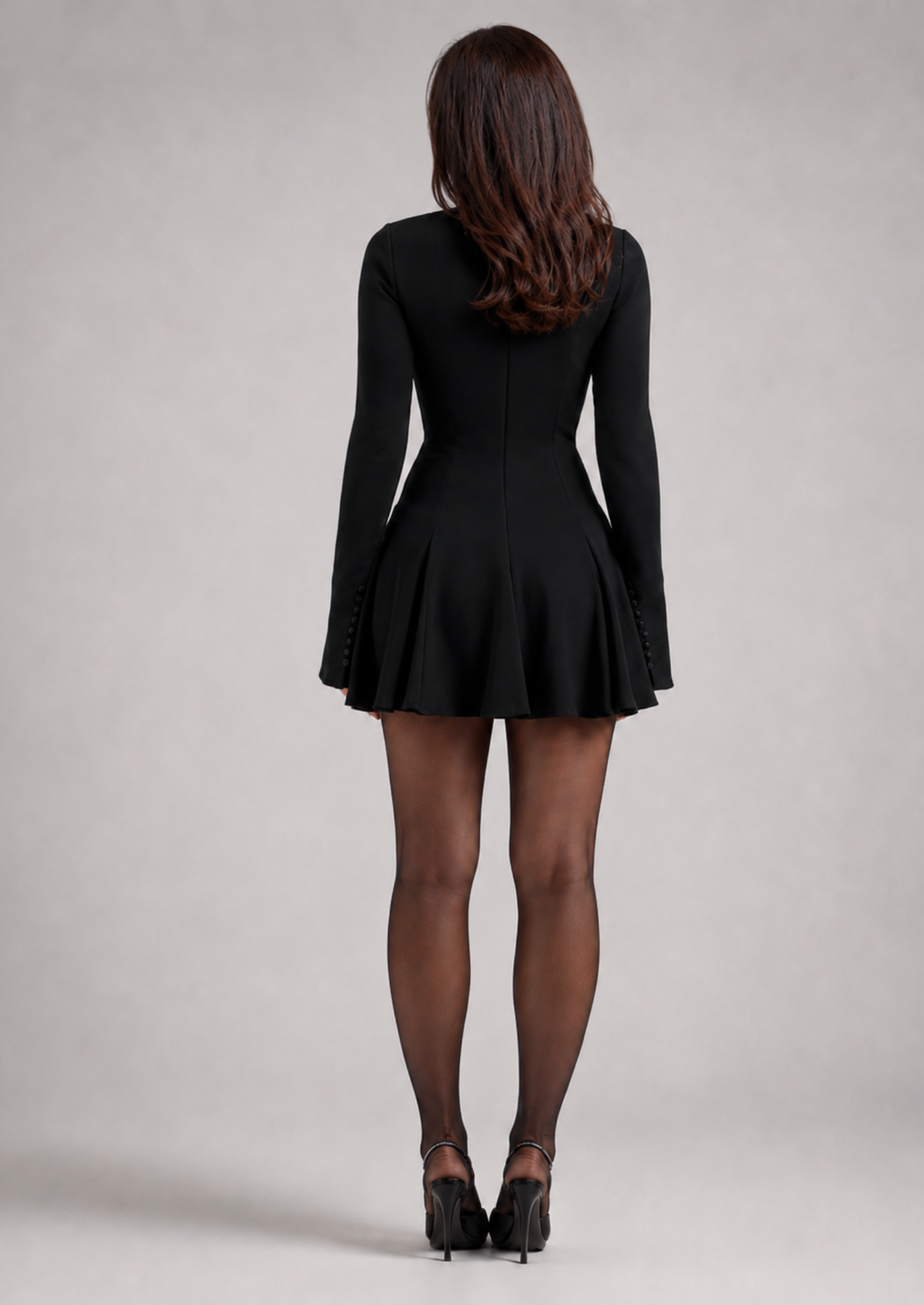Women’s Long Sleeve Mini Dress with A-Line Skirt