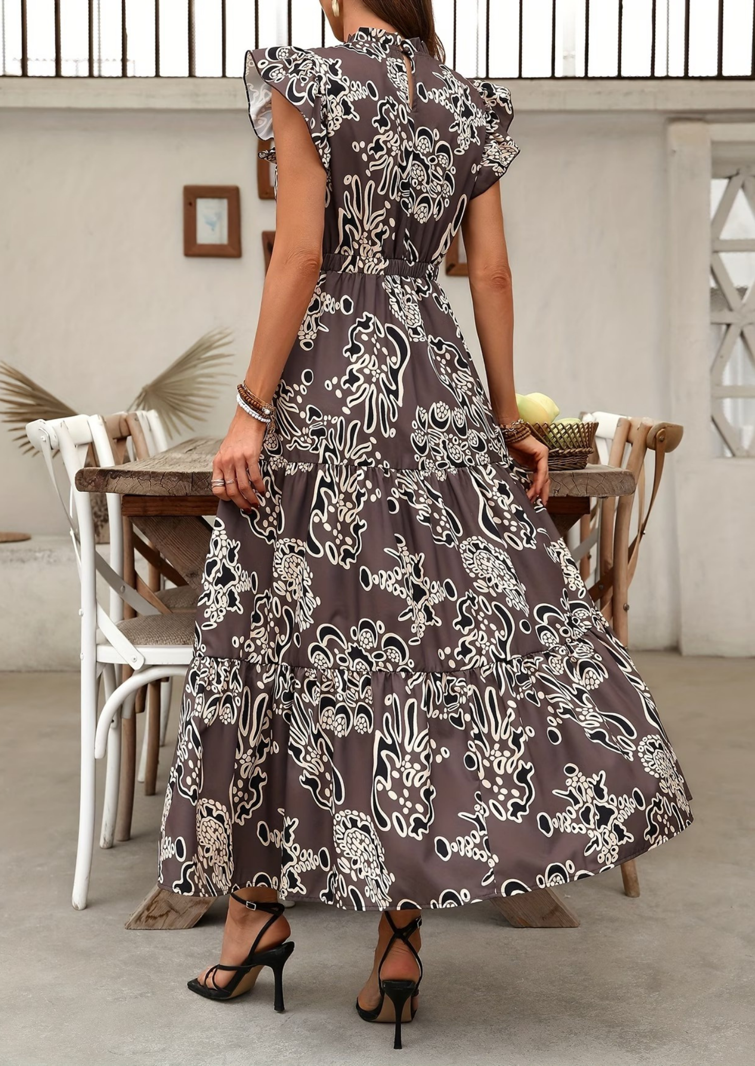 Women’s Maxi Dress with Abstract Print