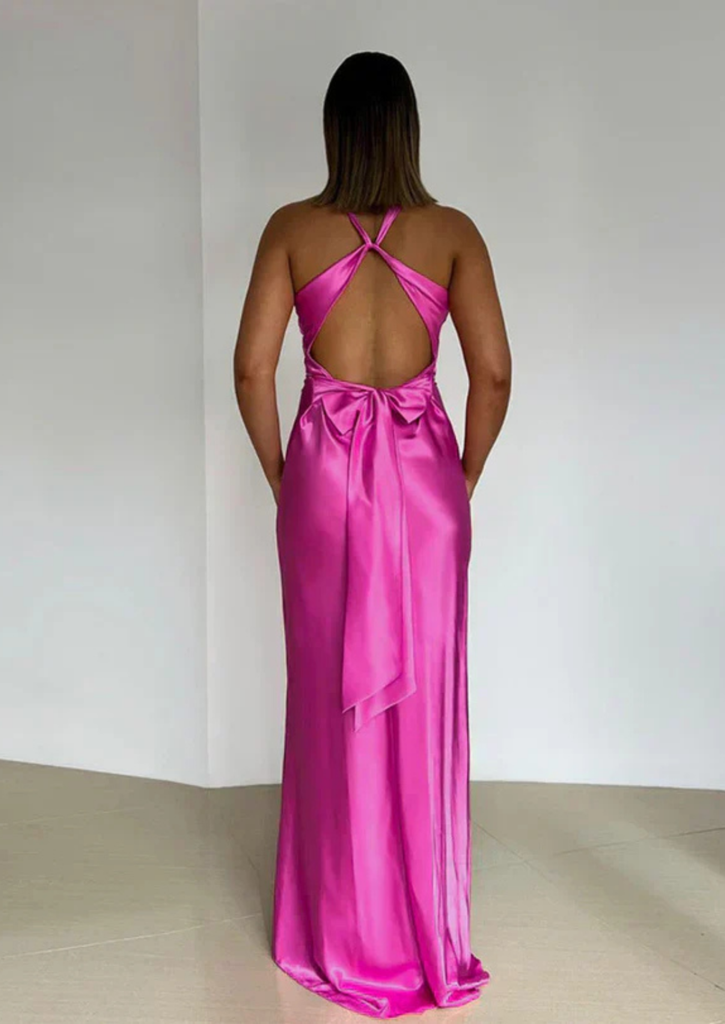 Women’s Maxi Dress with Deep V-Neck and Flowing Silhouette