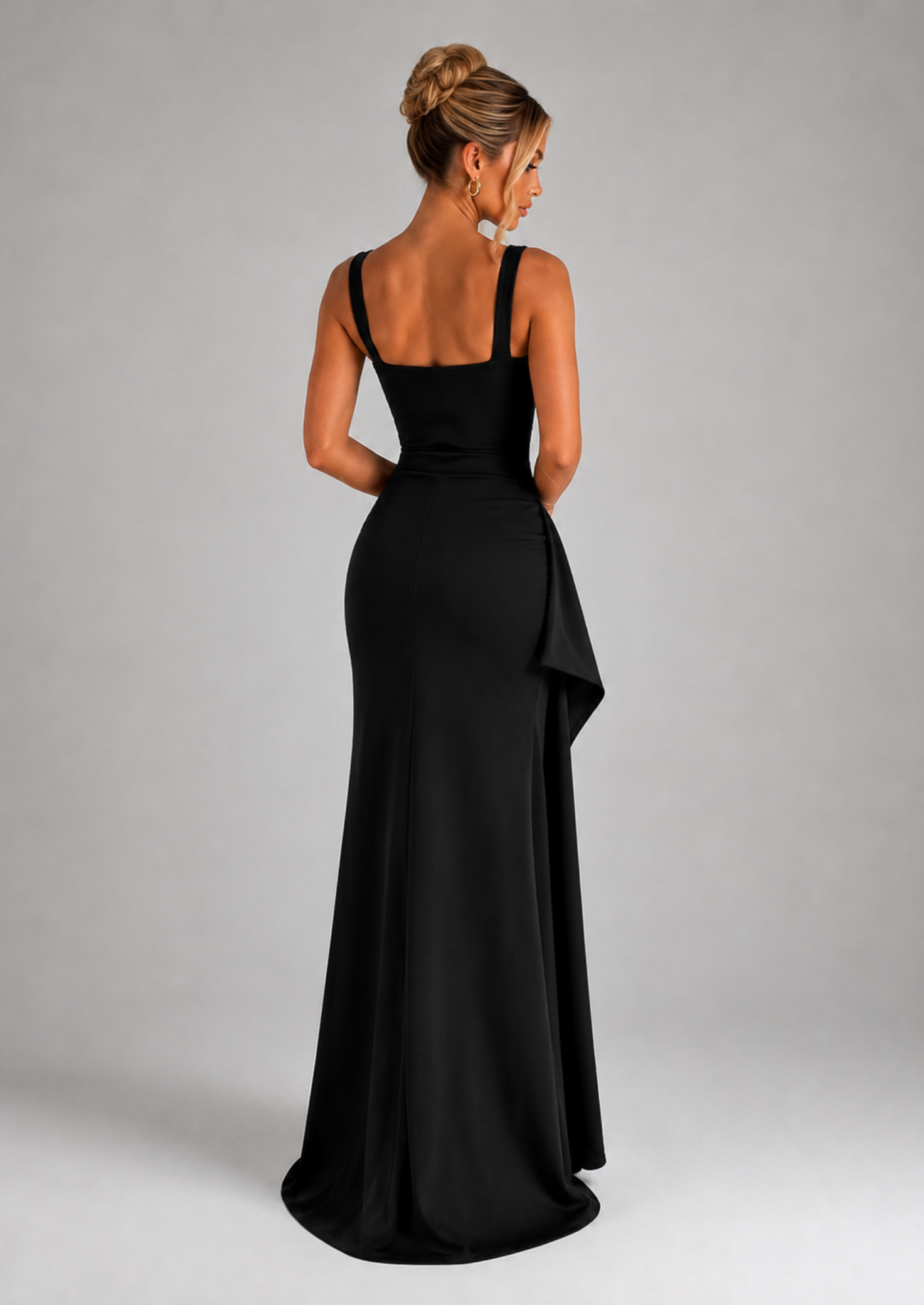 Women’s Maxi Dress with Open Back and Side Slit