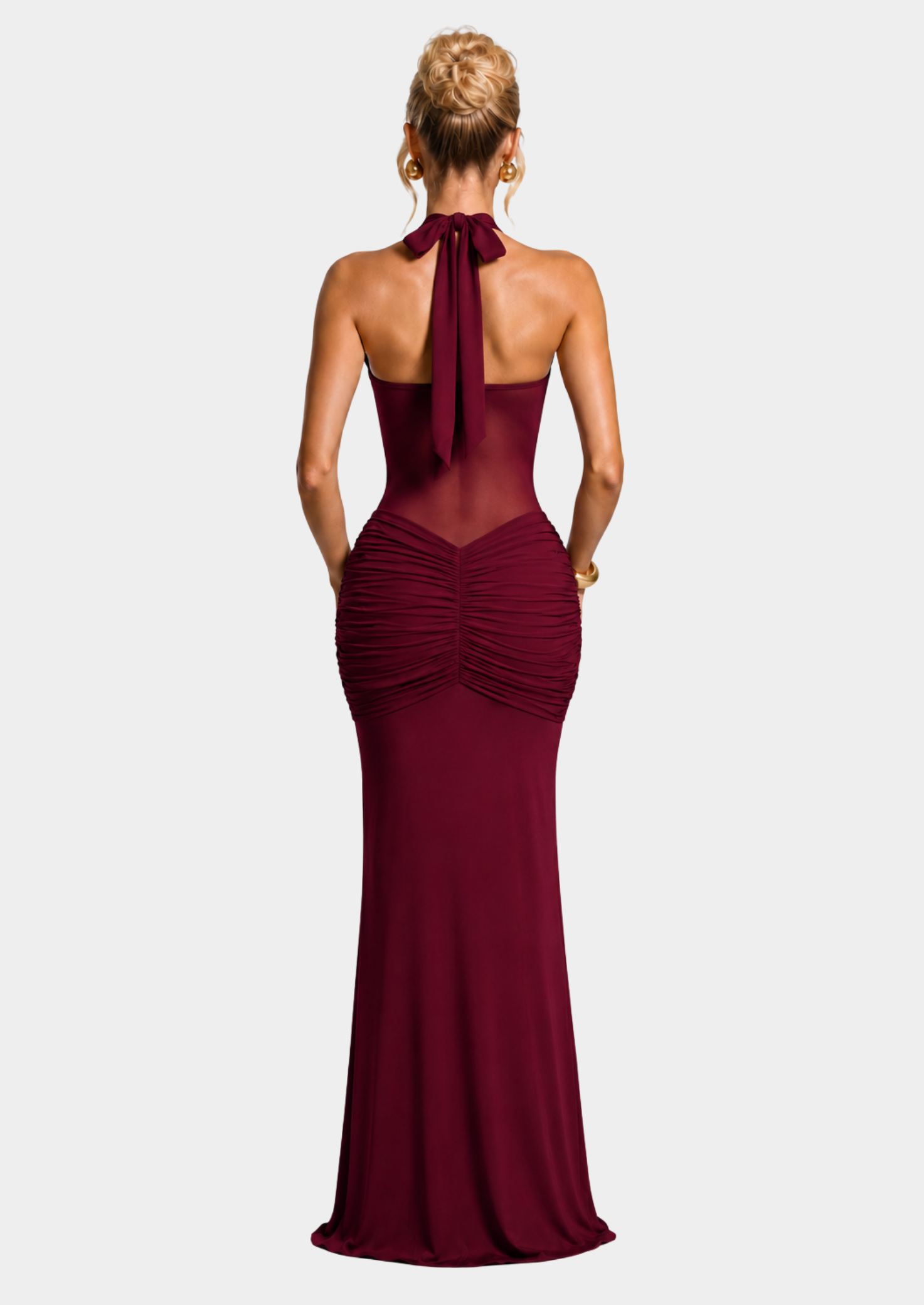 Women’s Maxi Dress with Sweetheart Neckline and Halter Strap