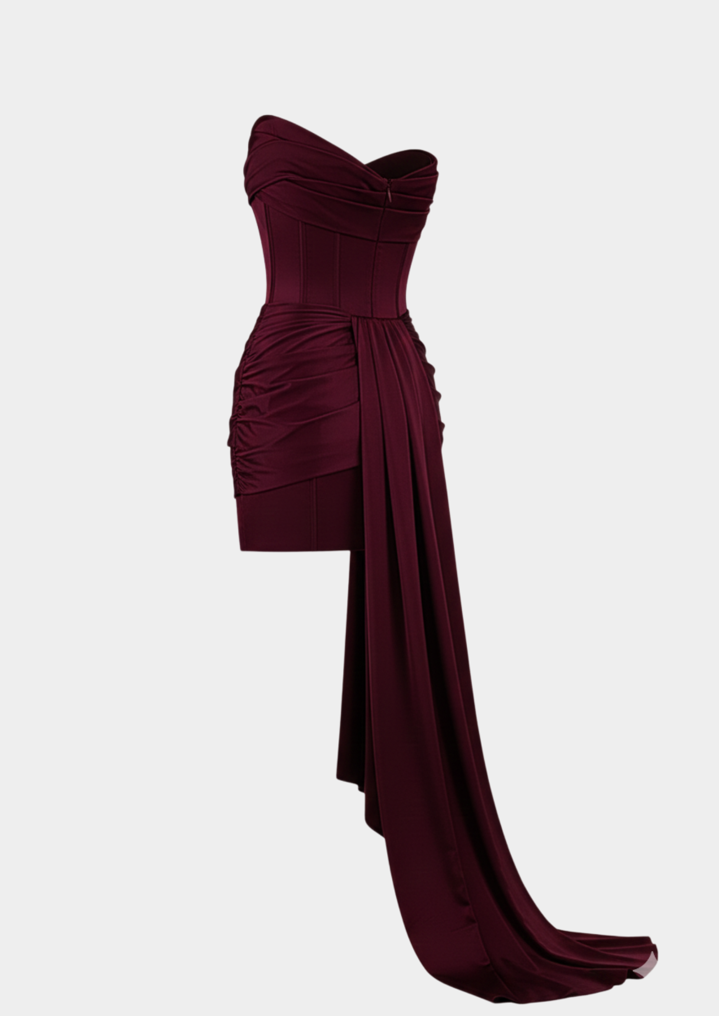 Women’s Mini Dress with Draped Detail and Strapless Neckline