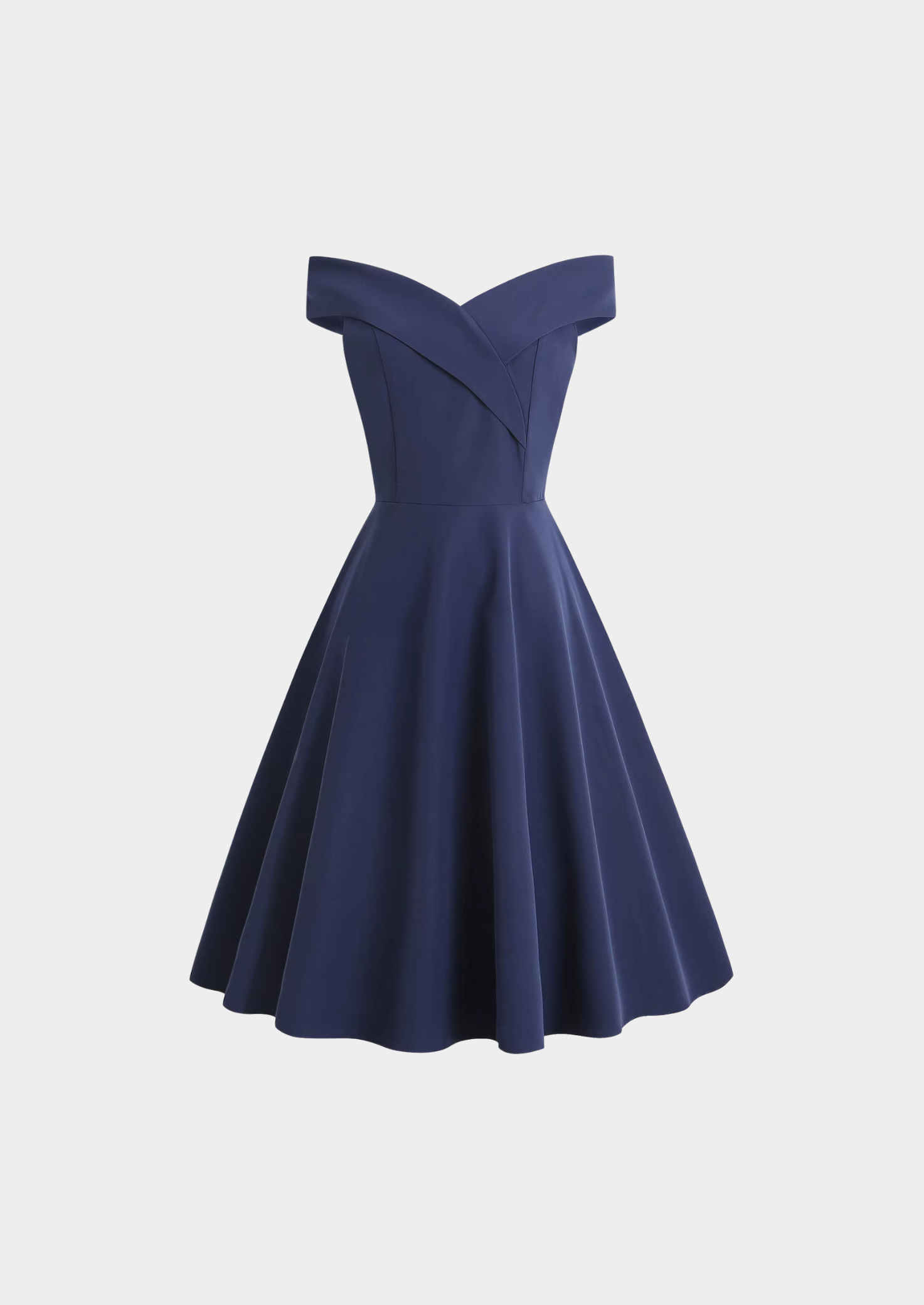 Women’s Off-Shoulder Midi Dress with Fitted Waist