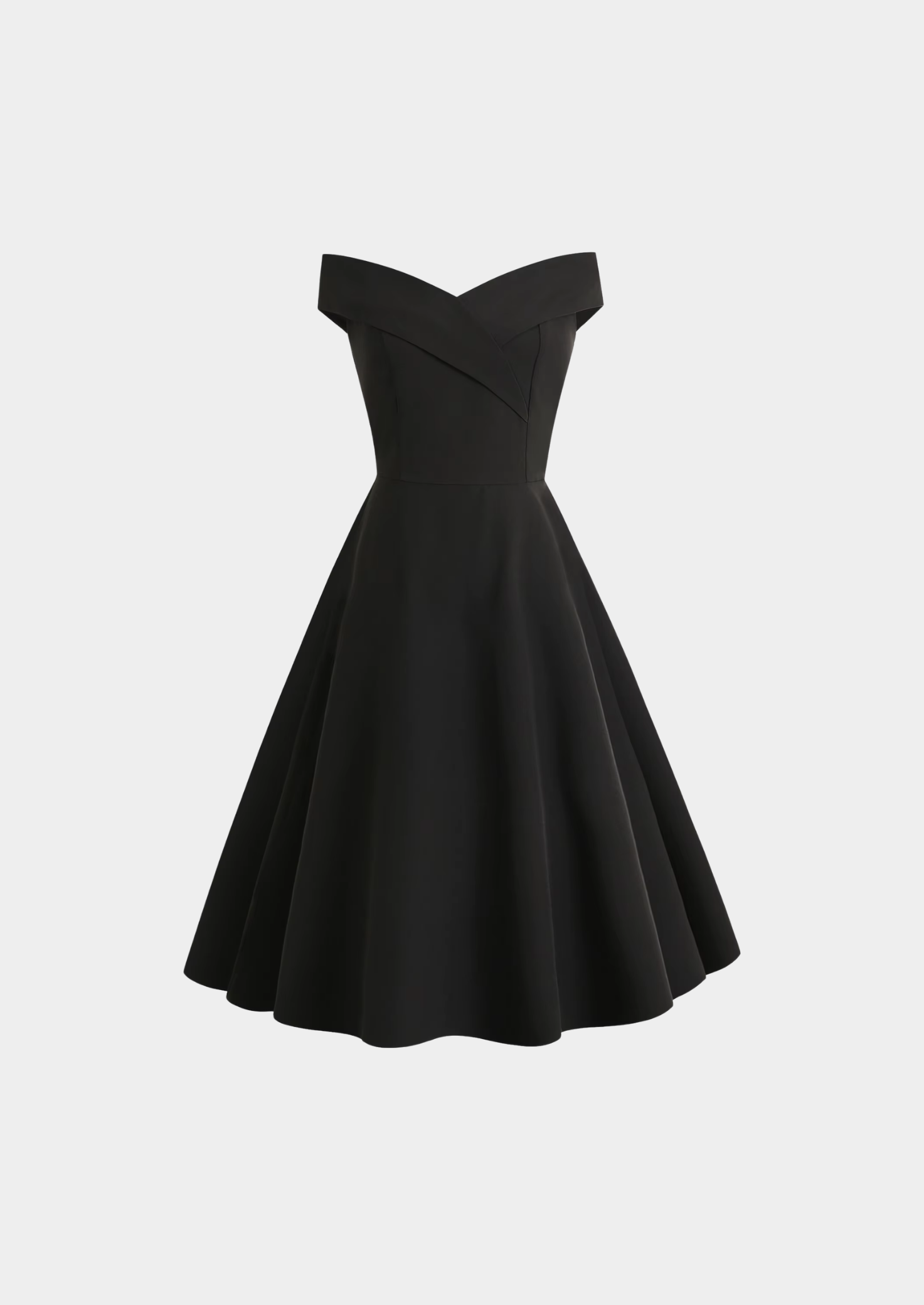 Women’s Off-Shoulder Midi Dress with Fitted Waist