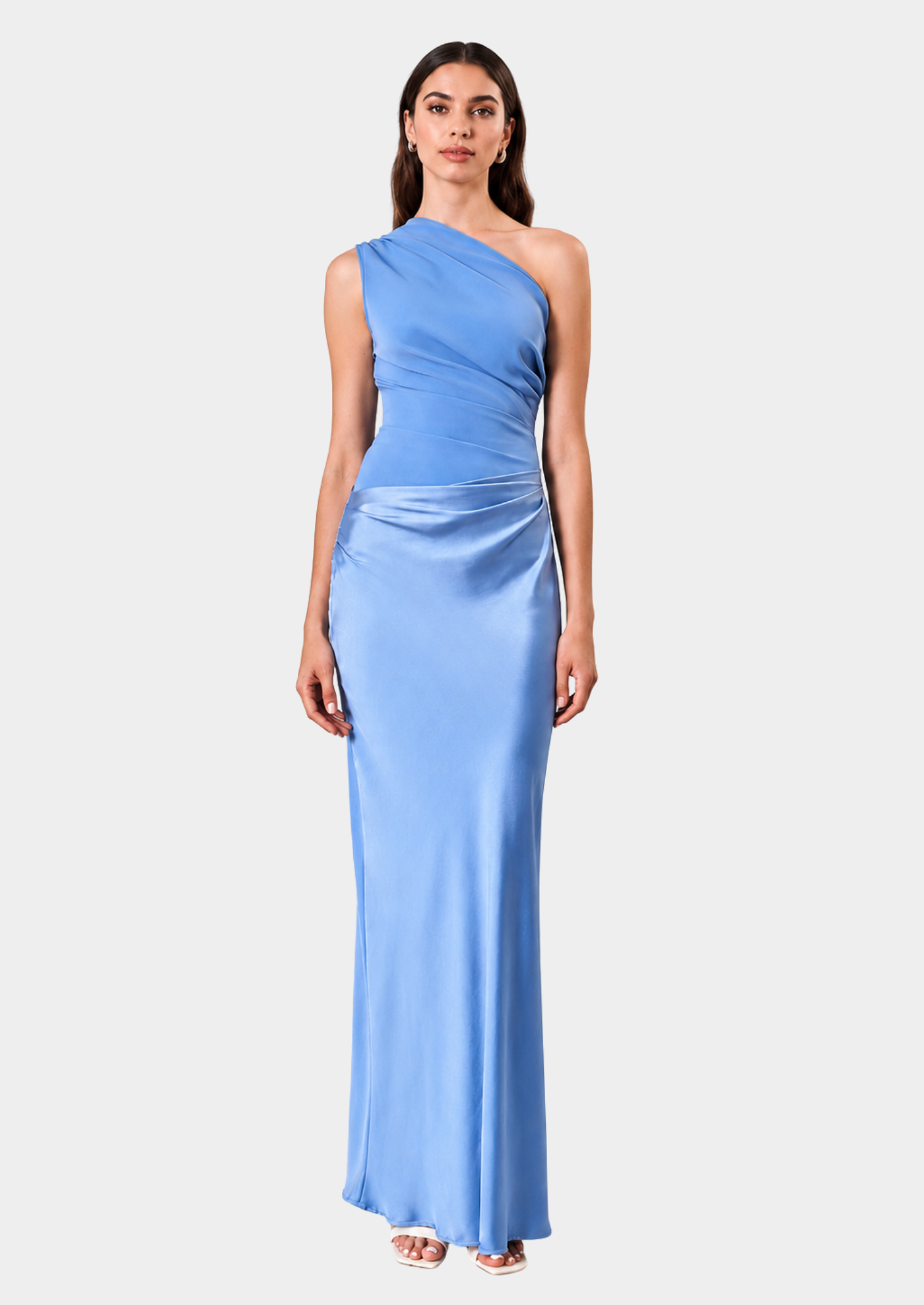 Women’s One-Shoulder Pleated Maxi Dress