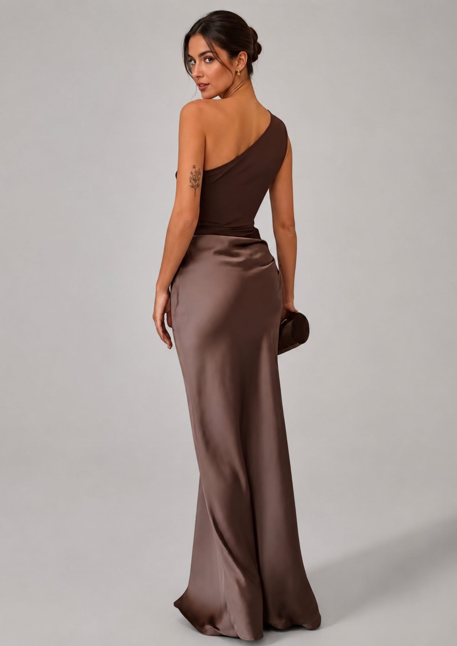 Women’s One-Shoulder Pleated Maxi Dress