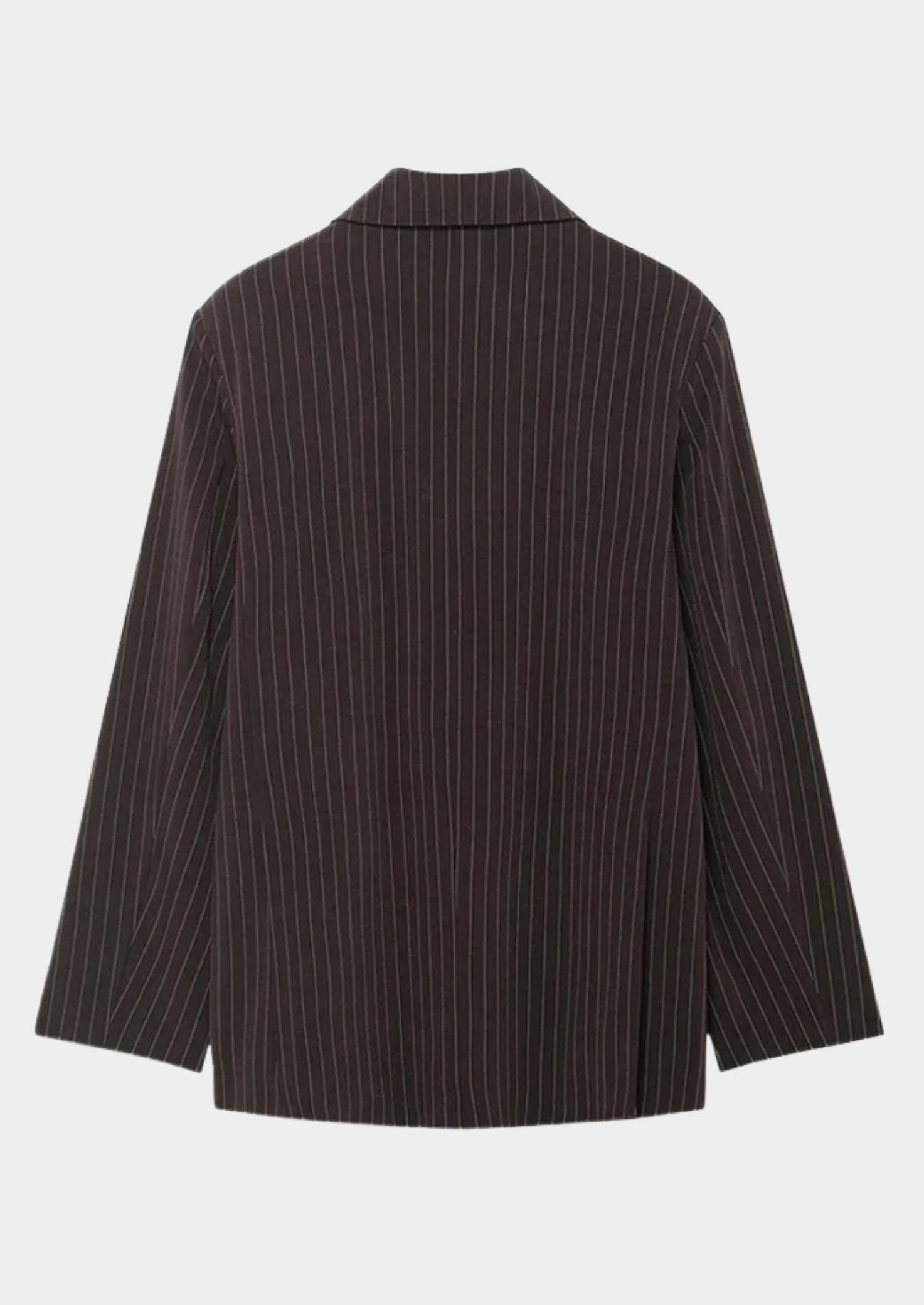 Women’s Pinstripe Double-Breasted Blazer with Notched Lapel