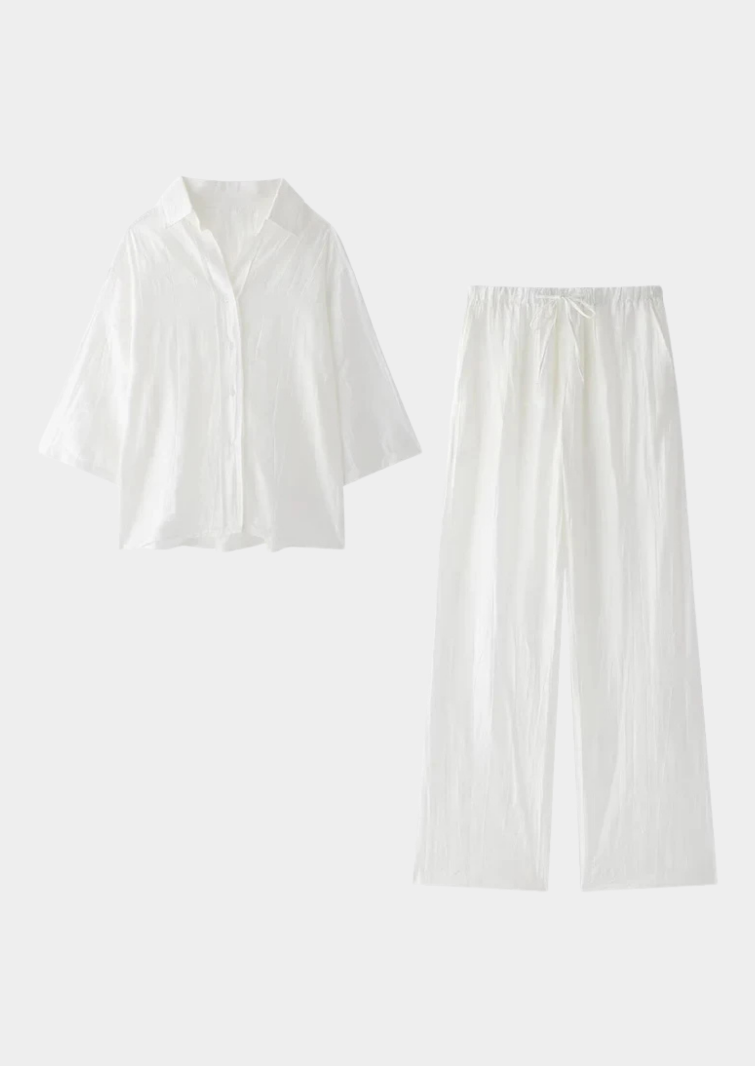 Women’s Printed Shirt and Ankle-Length Trousers Set