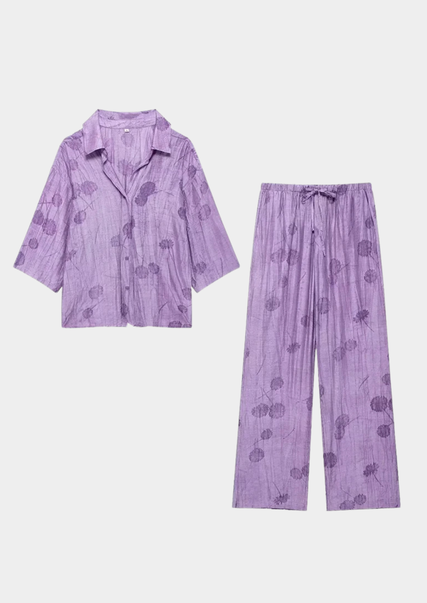 Women’s Printed Shirt and Ankle-Length Trousers Set