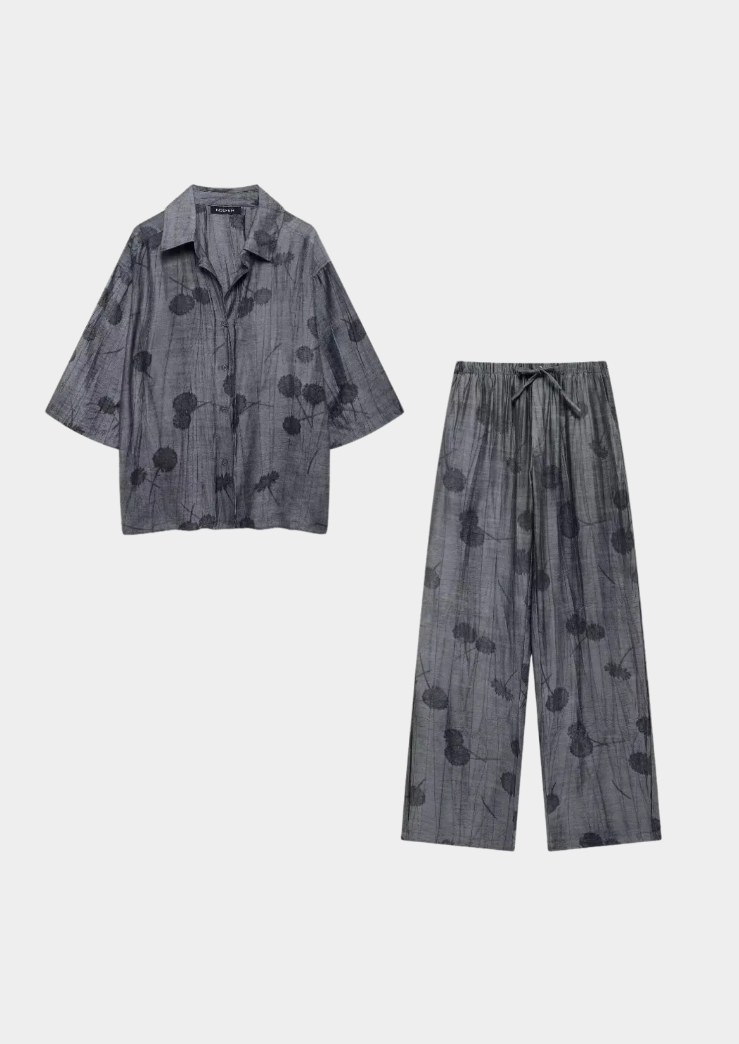 Women’s Printed Shirt and Ankle-Length Trousers Set