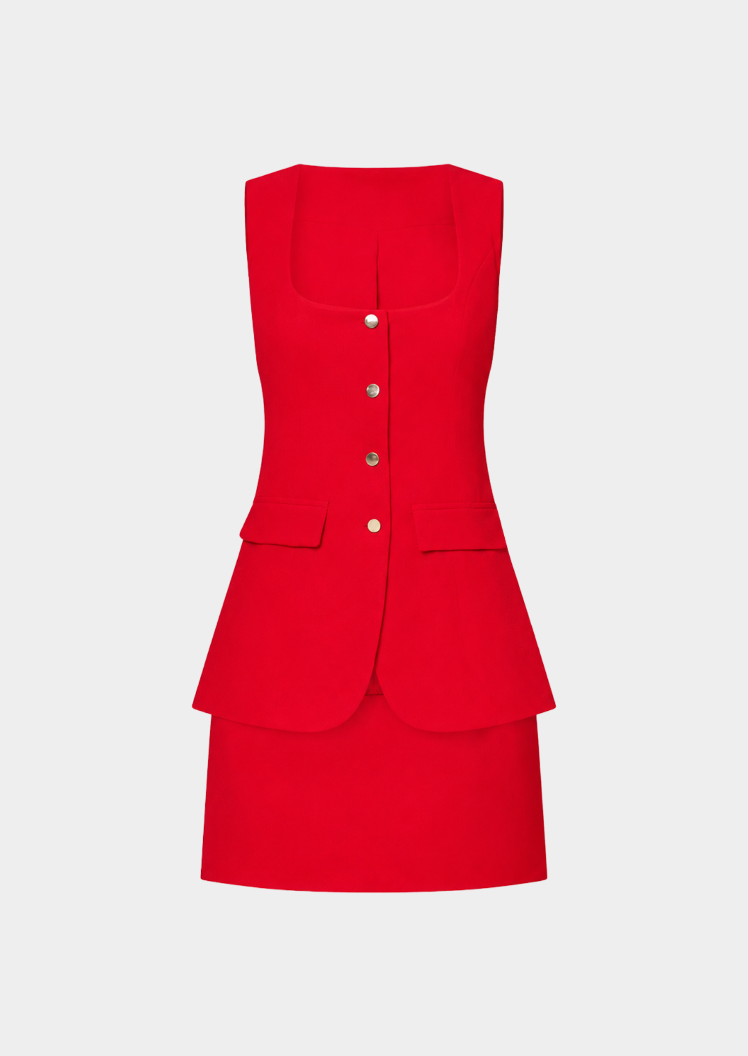 Women’s Sleeveless Button Front Top and Mini Skirt Set