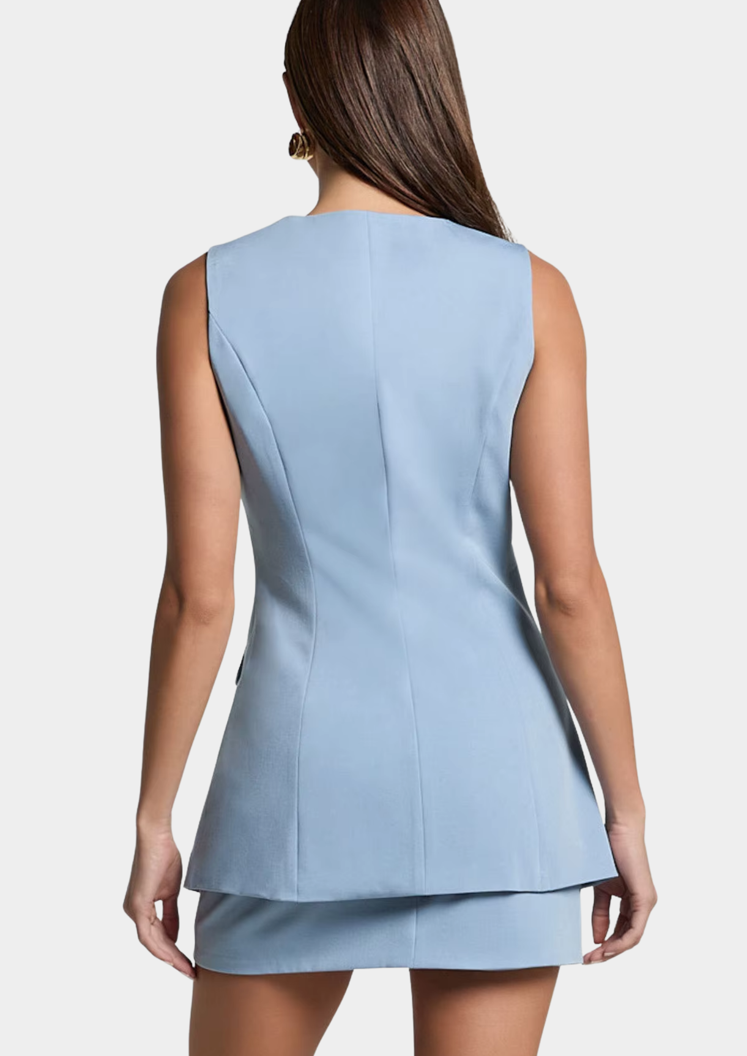 Women’s Sleeveless Button Front Top and Mini Skirt Set