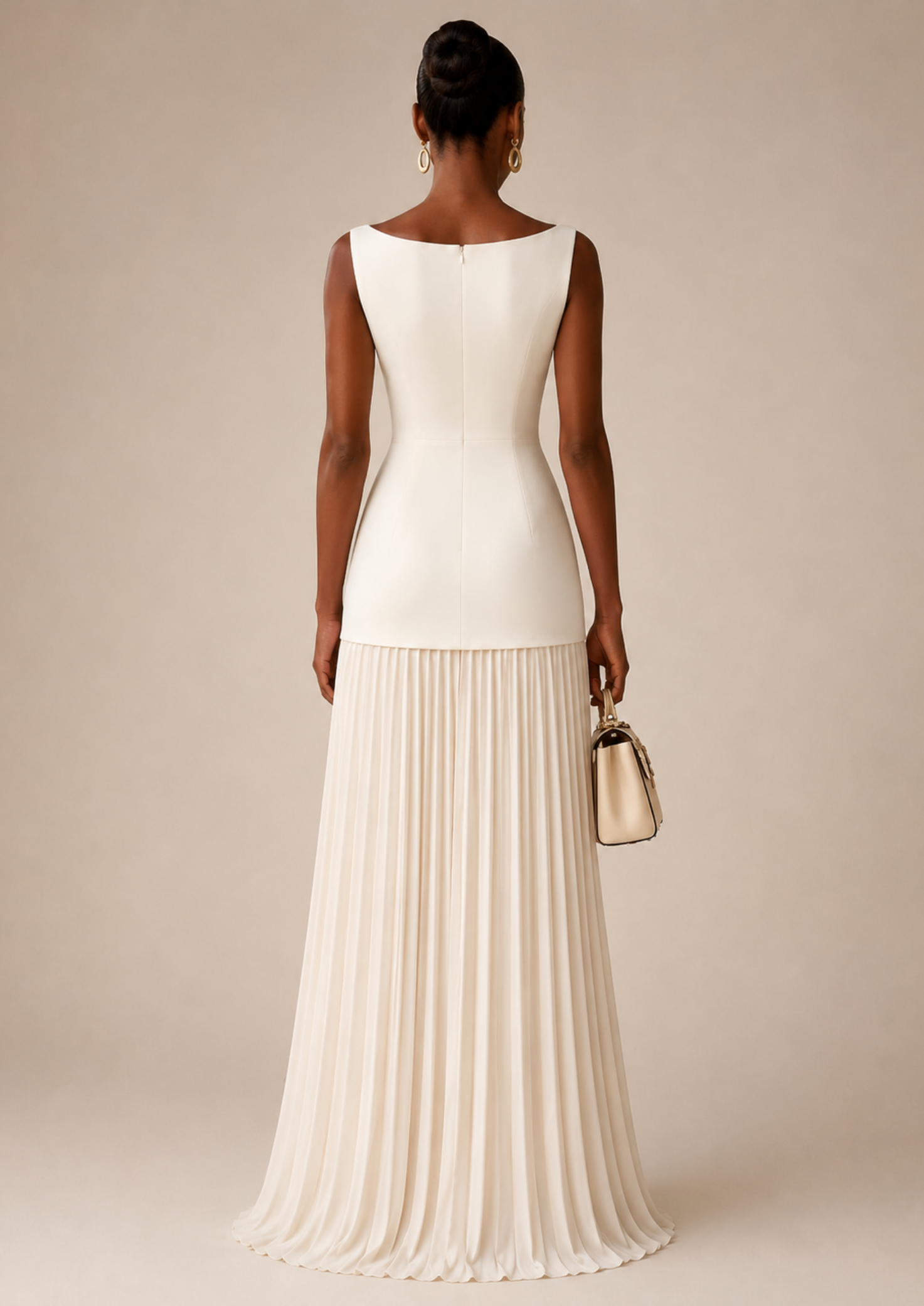 Women’s Sleeveless Maxi Dress with Pleated Skirt
