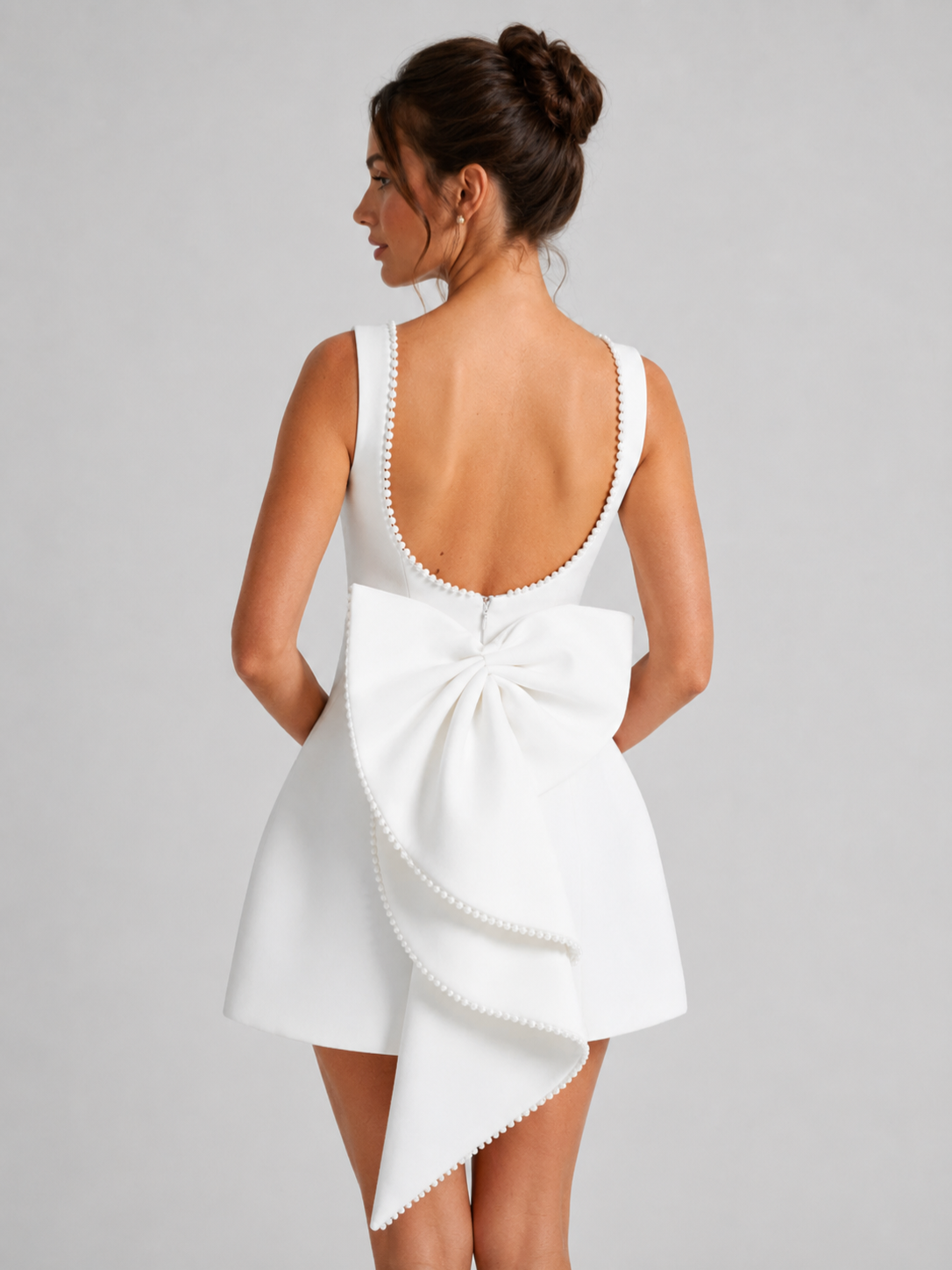 Women’s Sleeveless Mini Dress with Back Bow