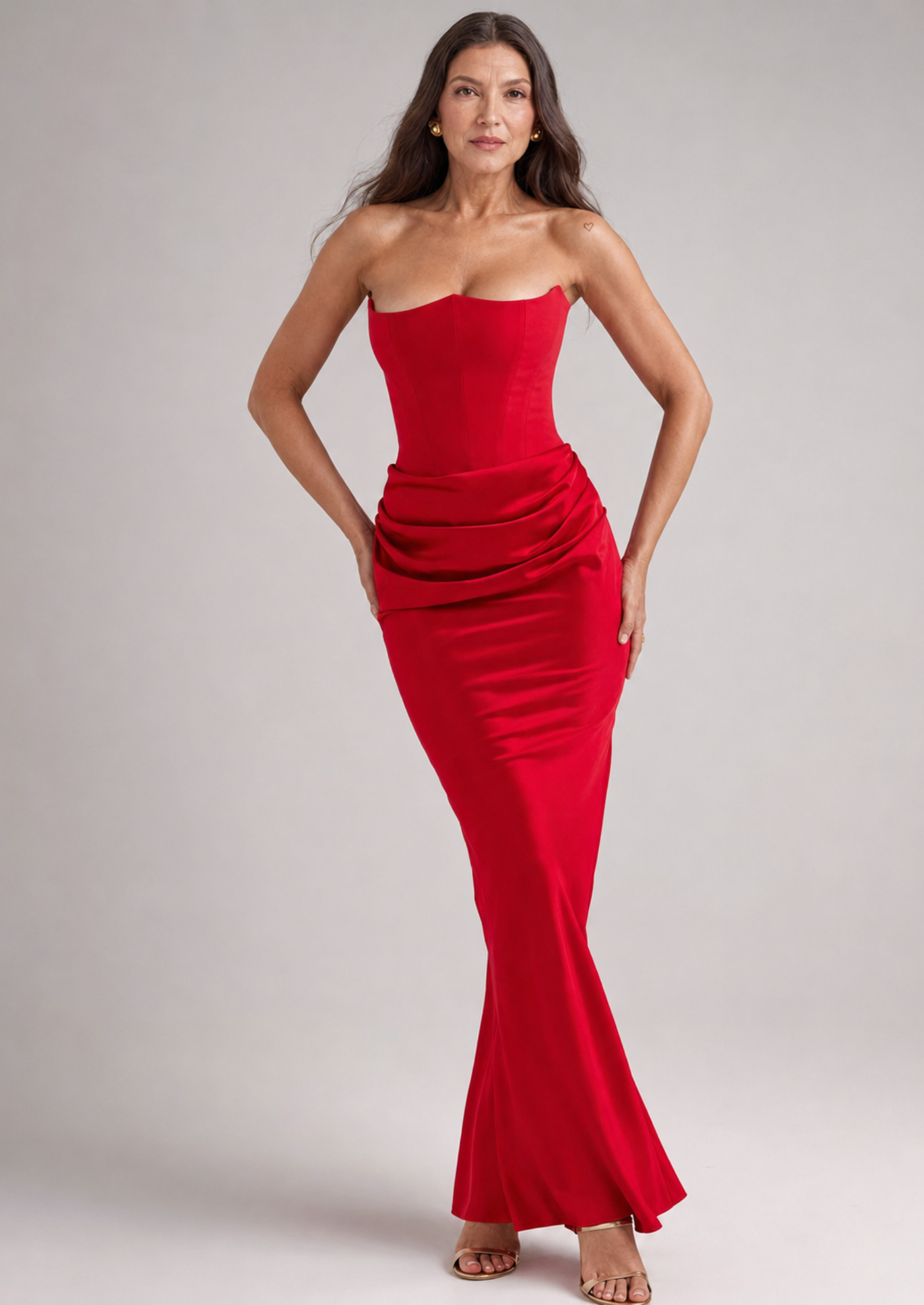 Women’s Strapless Corset Maxi Dress