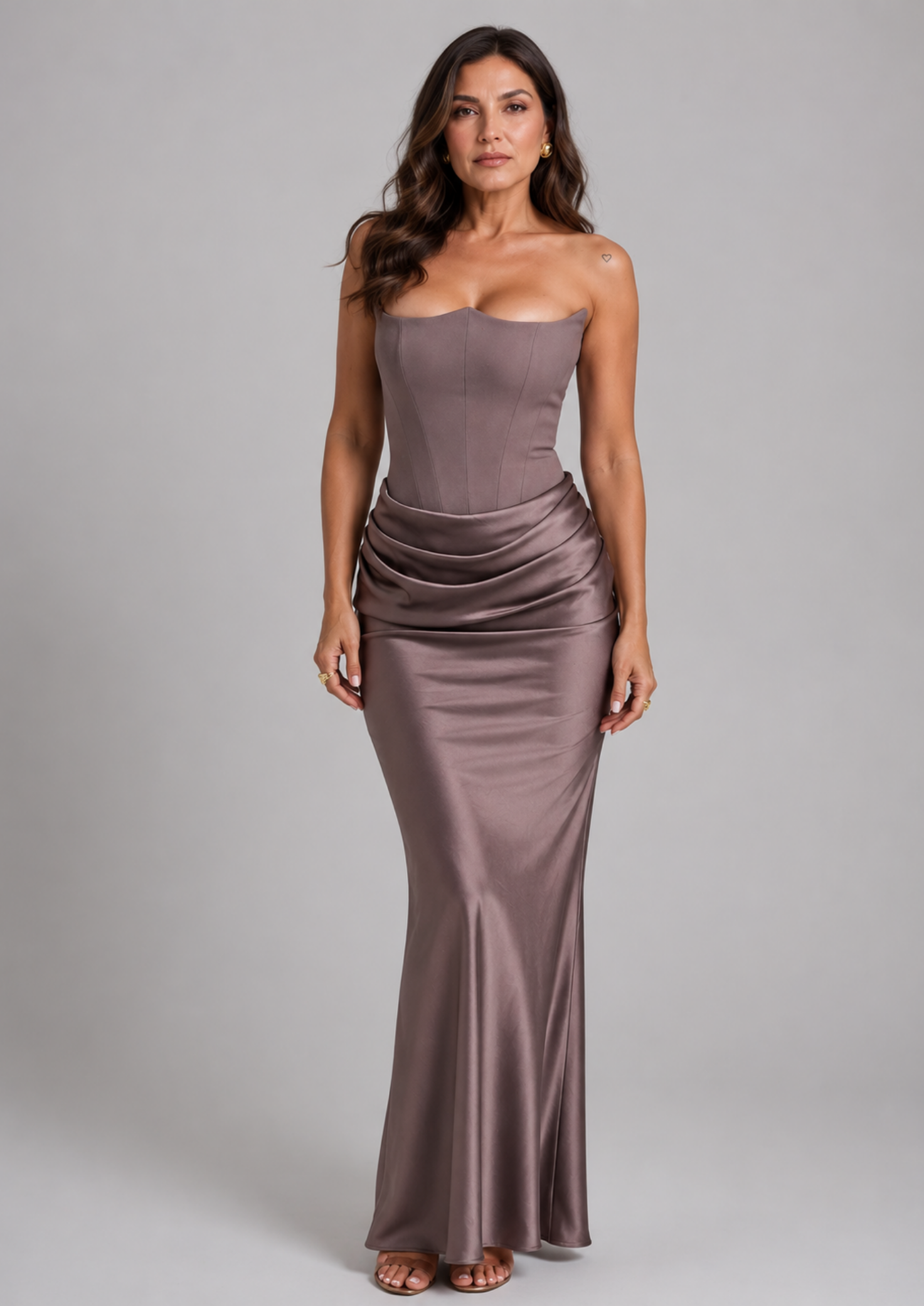 Women’s Strapless Corset Maxi Dress