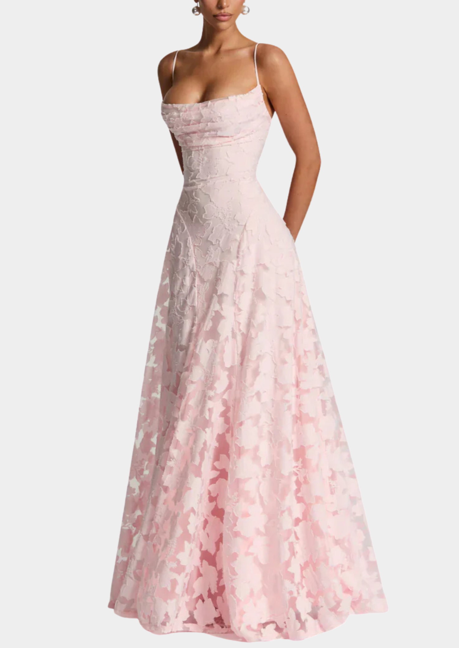 Women’s Strapless Maxi Dress with Fitted Bodice and Flared Skirt