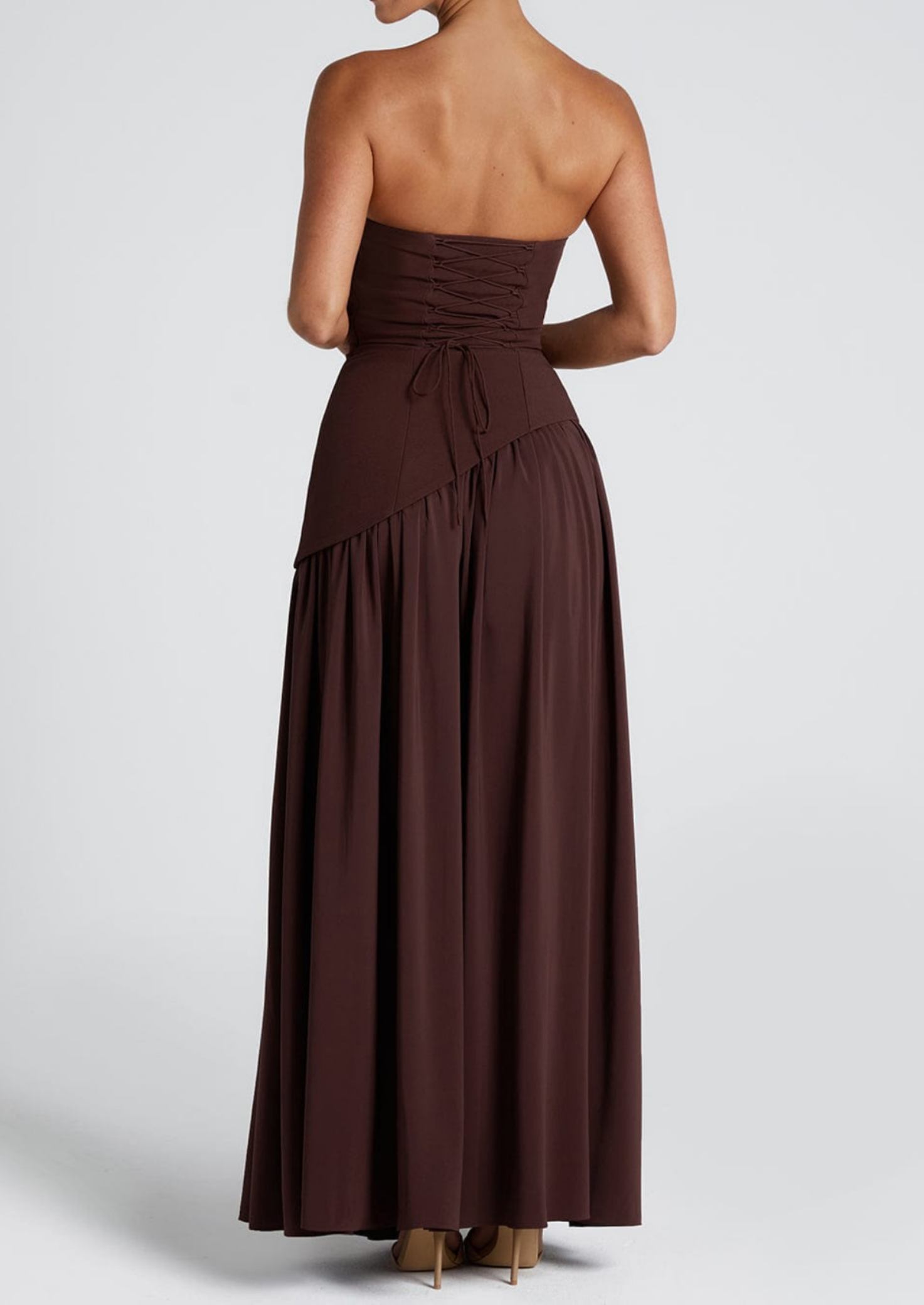 Women’s Strapless Maxi Dress with Front Slit