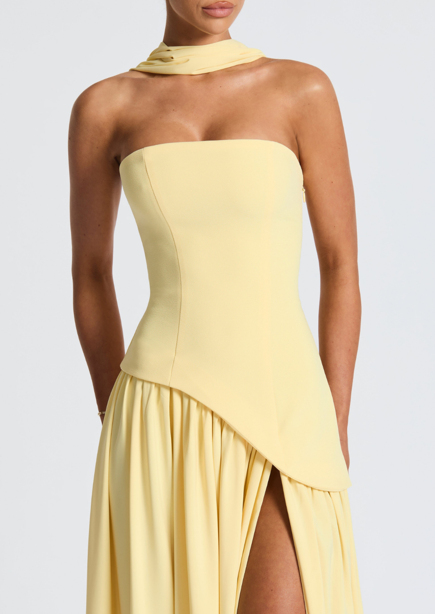 Women’s Strapless Maxi Dress with Front Slit